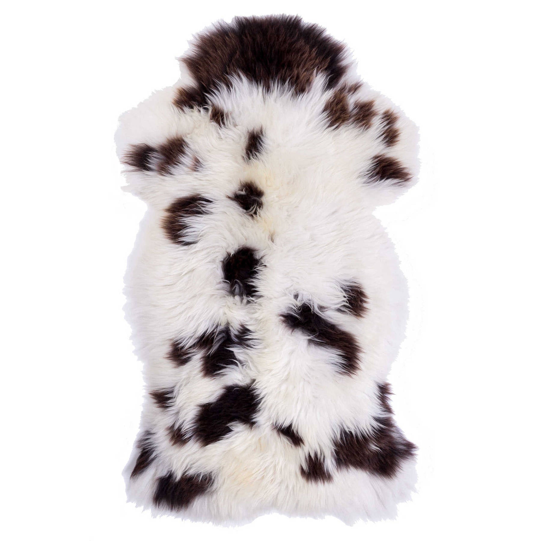 Peau de mouton Mérinos tachetée noir blanc