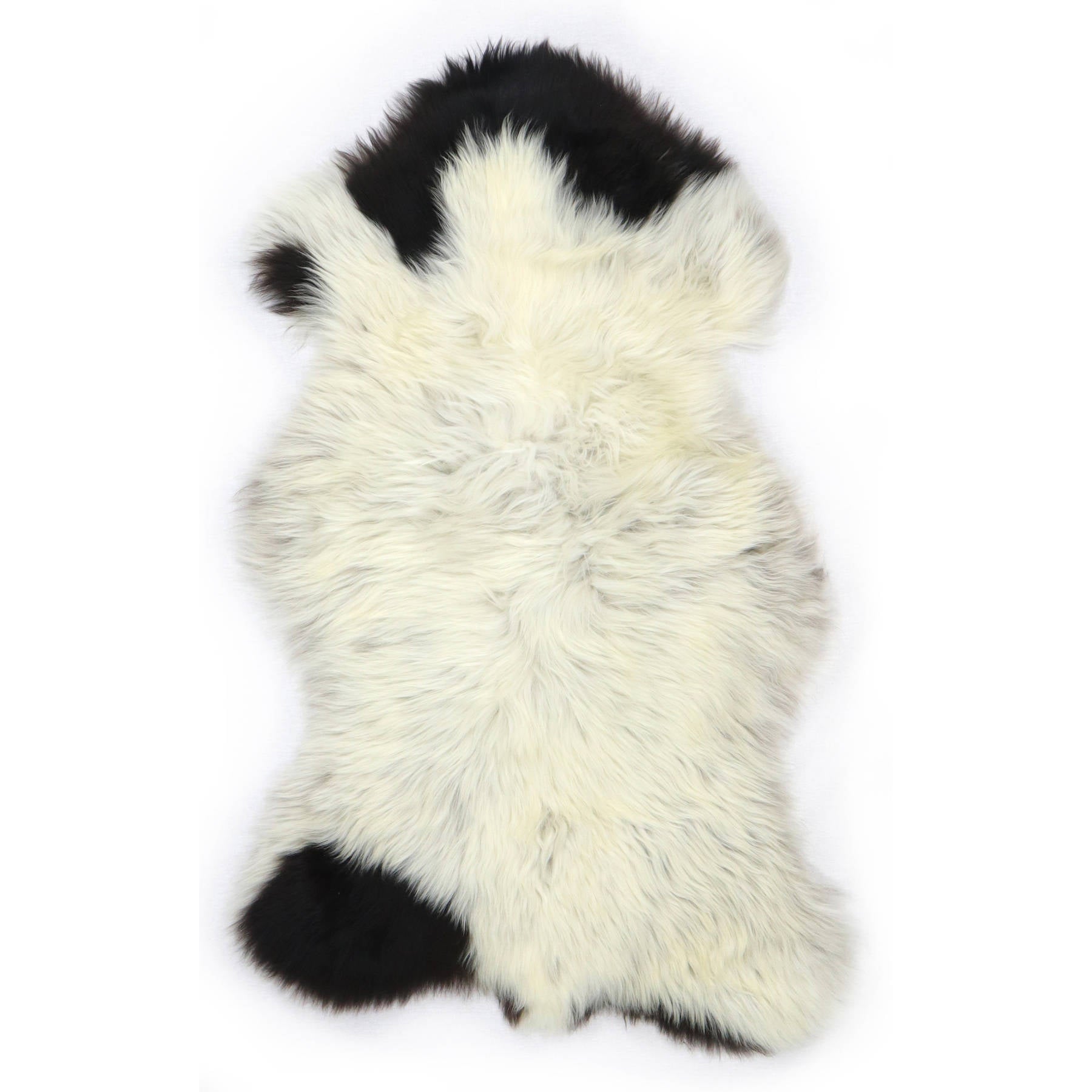 Peau de mouton Mérinos tachetée noir blanc