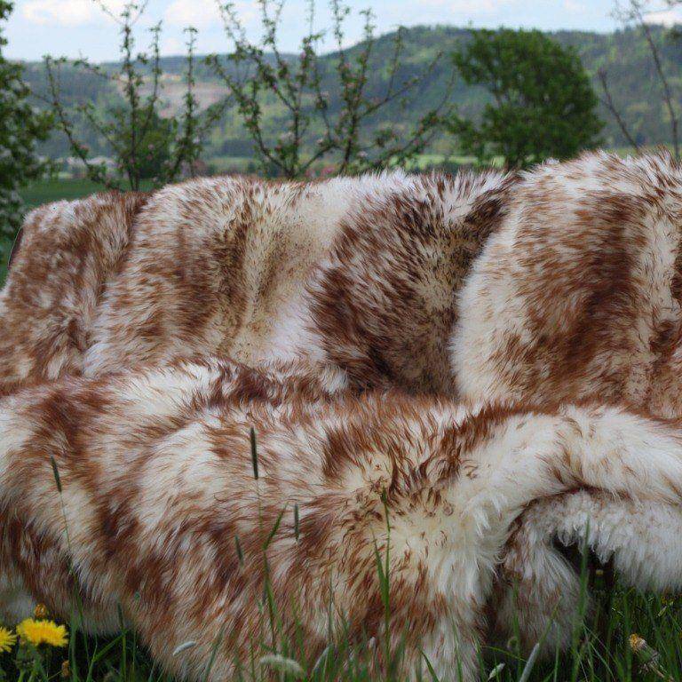 Peau de mouton Mérinos Stracciatella flammée