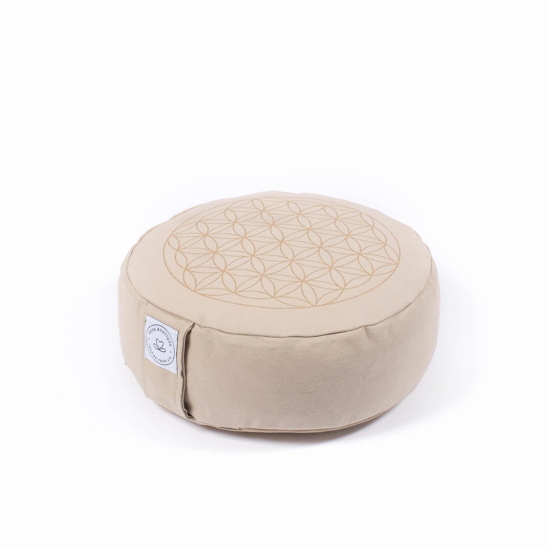 Coussin de méditation Fleur de vie SMALL sable