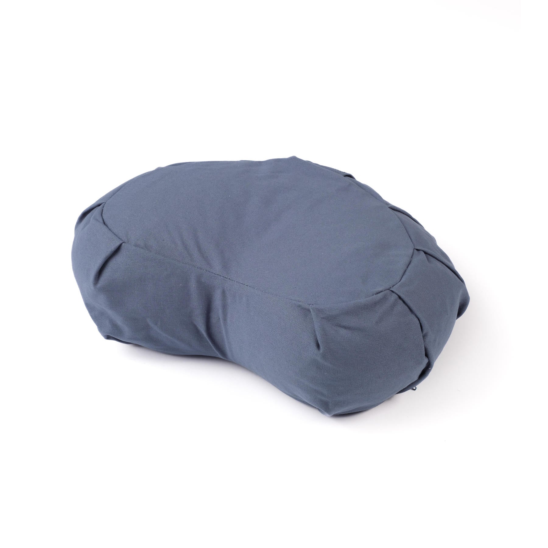 Coussin de méditation demi-lune Zafu uni blue-sky coton bio