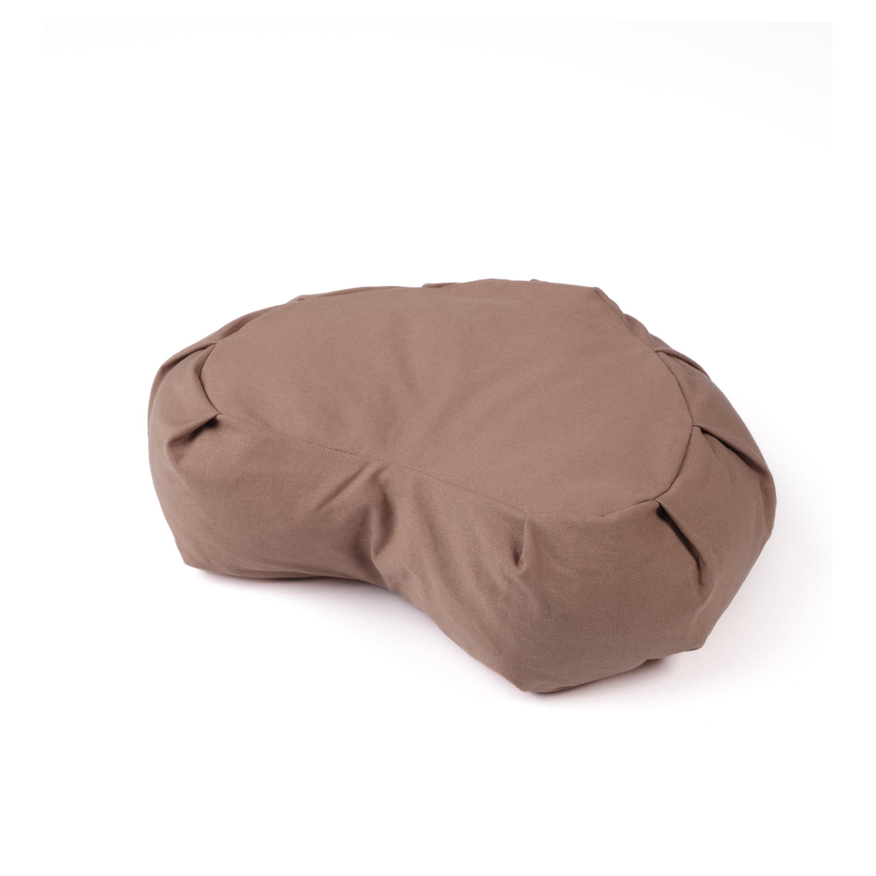 Coussin de méditation demi-lune Zafu uni brown-earth coton bio