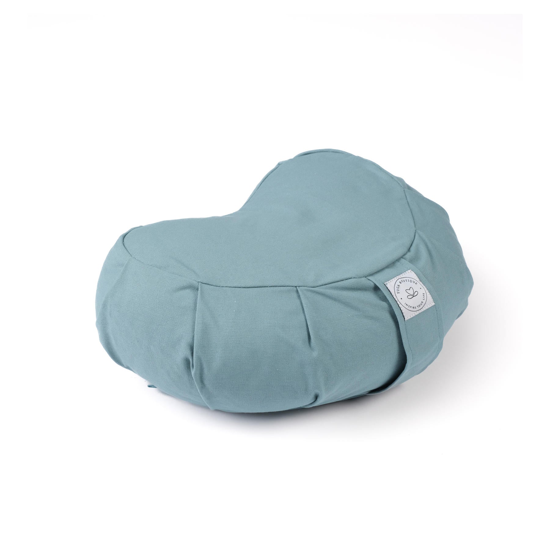 Coussin de méditation demi-lune Zafu uni green-water coton bio