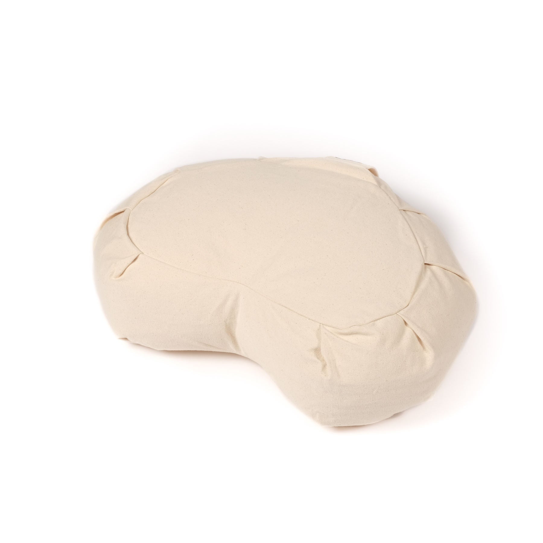 Coussin de méditation demi-lune Zafu uni blanc naturel