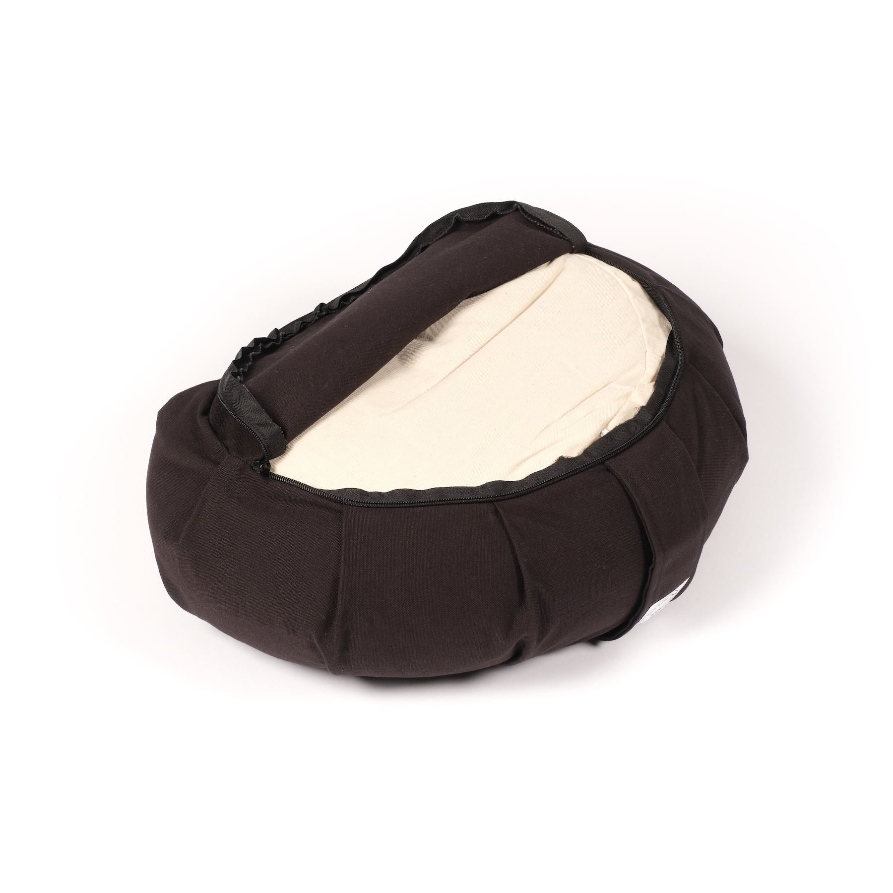 Coussin de méditation demi-lune Zafu uni noir