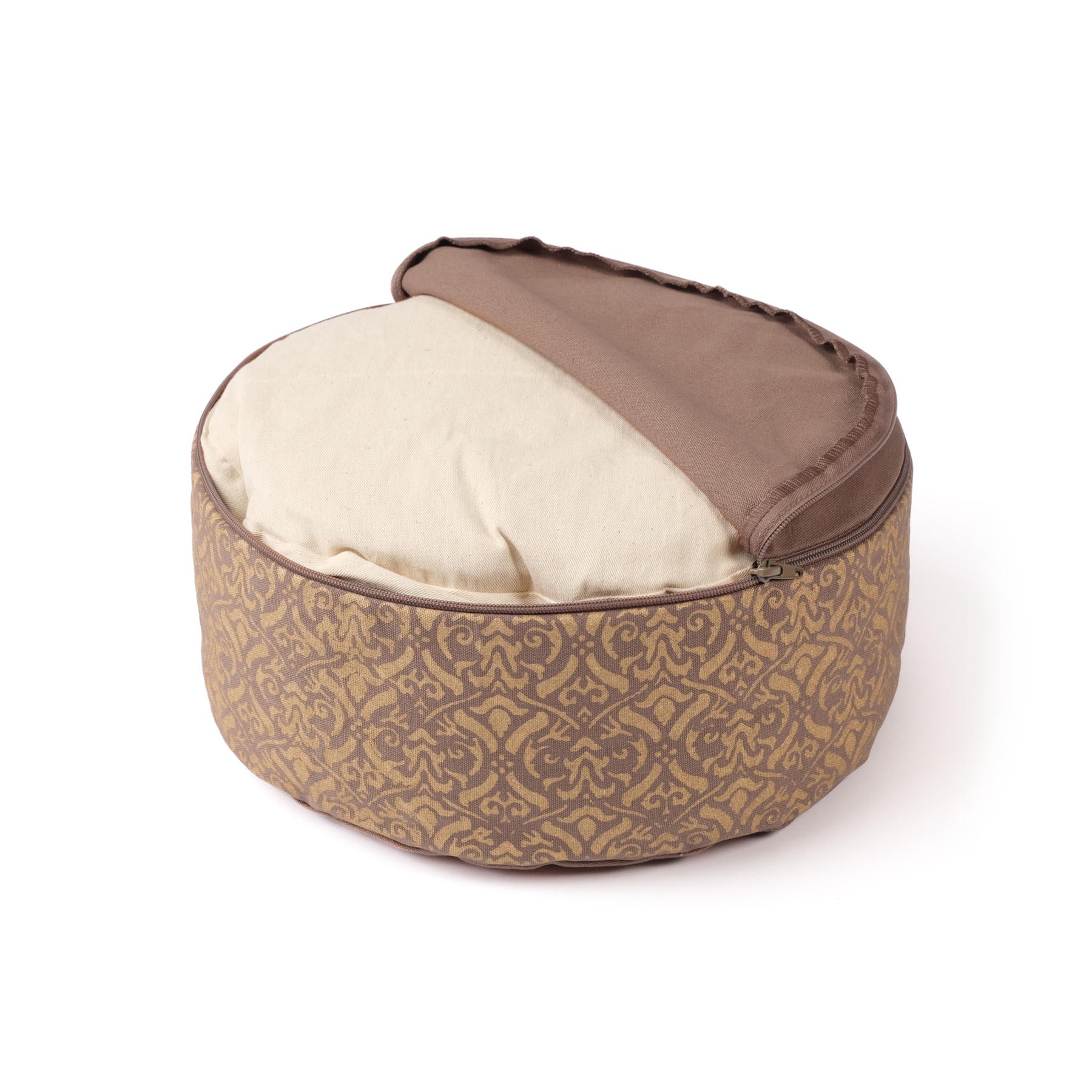 Coussin de méditation Taj Mahal or Blockprint brown-earth