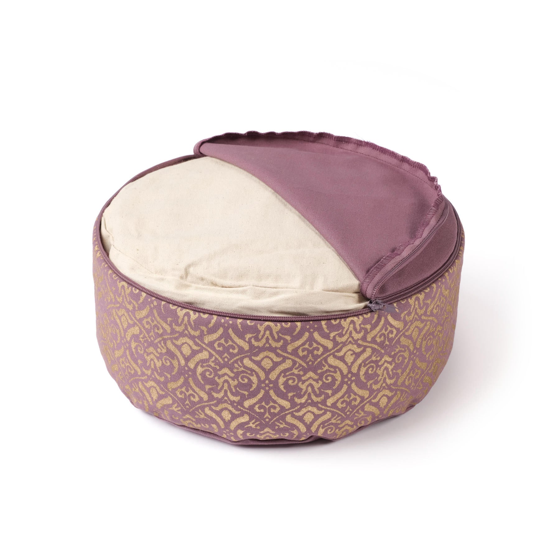 Coussin de méditation Taj Mahal or Blockprint lavande