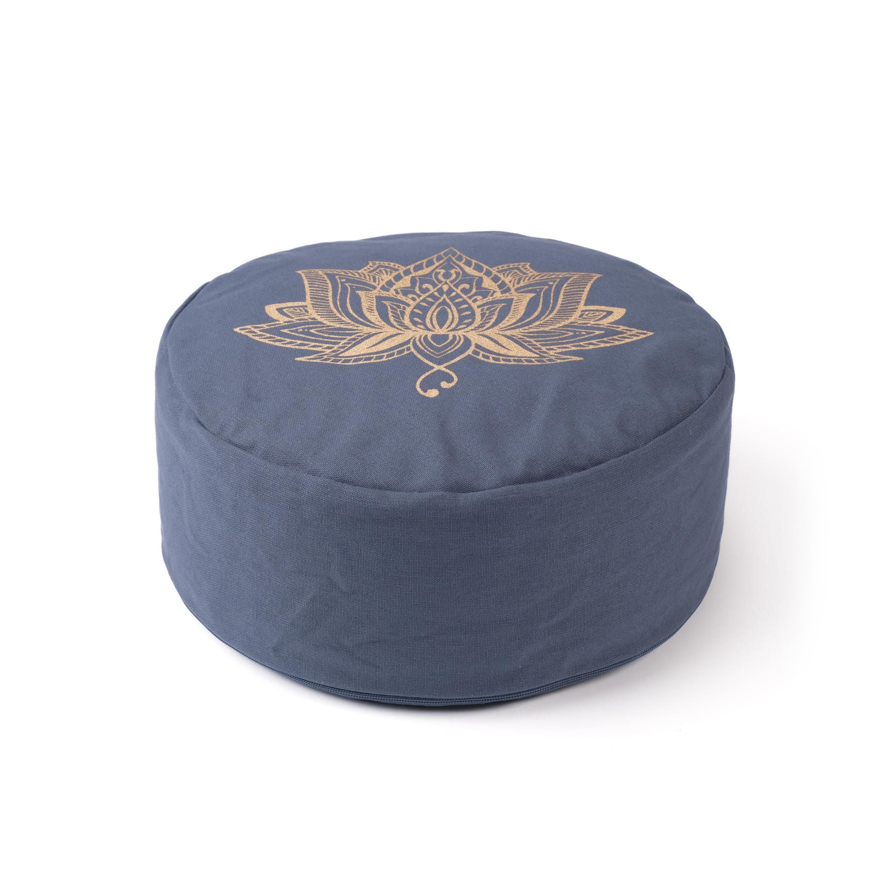 Coussin de méditation rond Lotus gold Print blue-sky