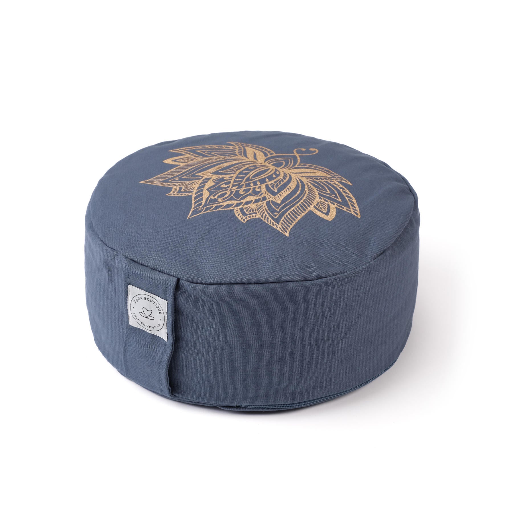 Coussin de méditation rond Lotus gold Print blue-sky