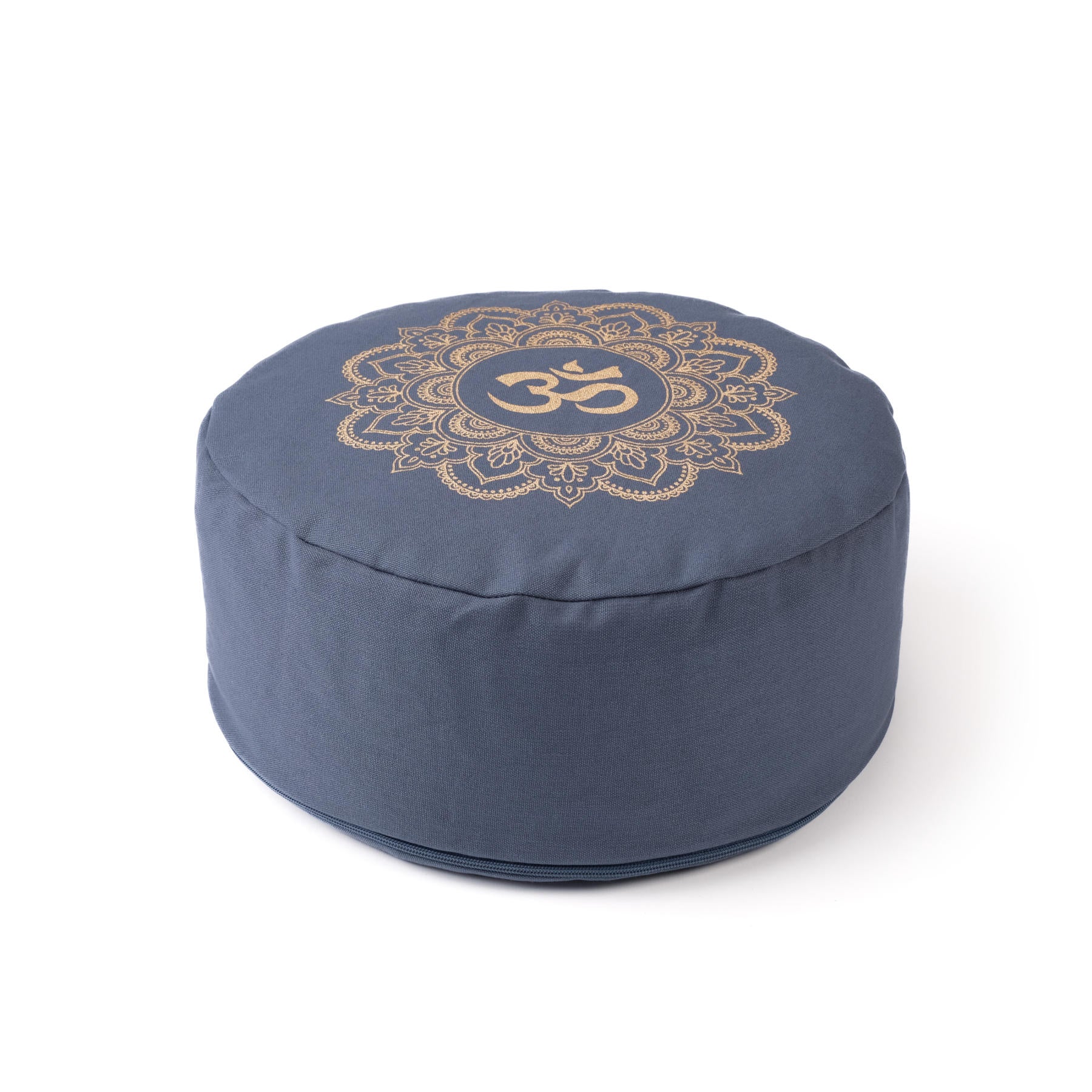 Coussin de méditation rond Mandala OM gold Print blue-sky