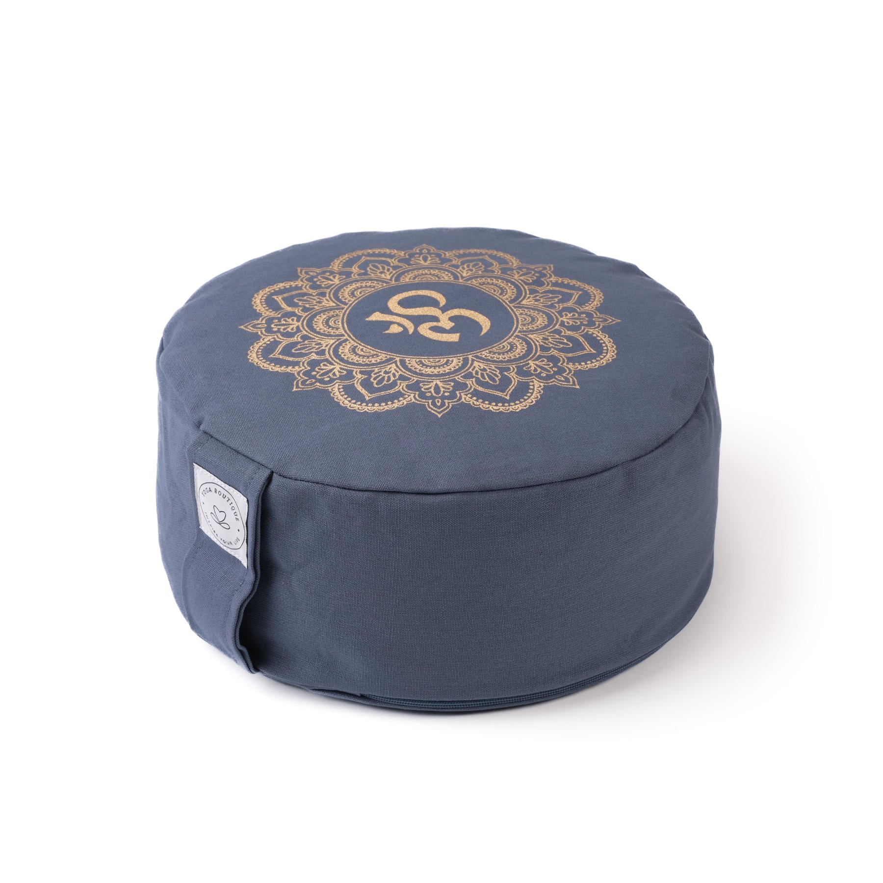 Coussin de méditation rond Mandala OM gold Print blue-sky