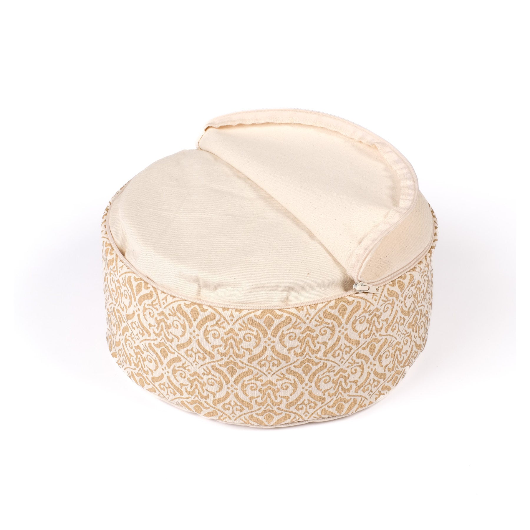 Coussin de méditation Taj Mahal en coton bio blanc naturel