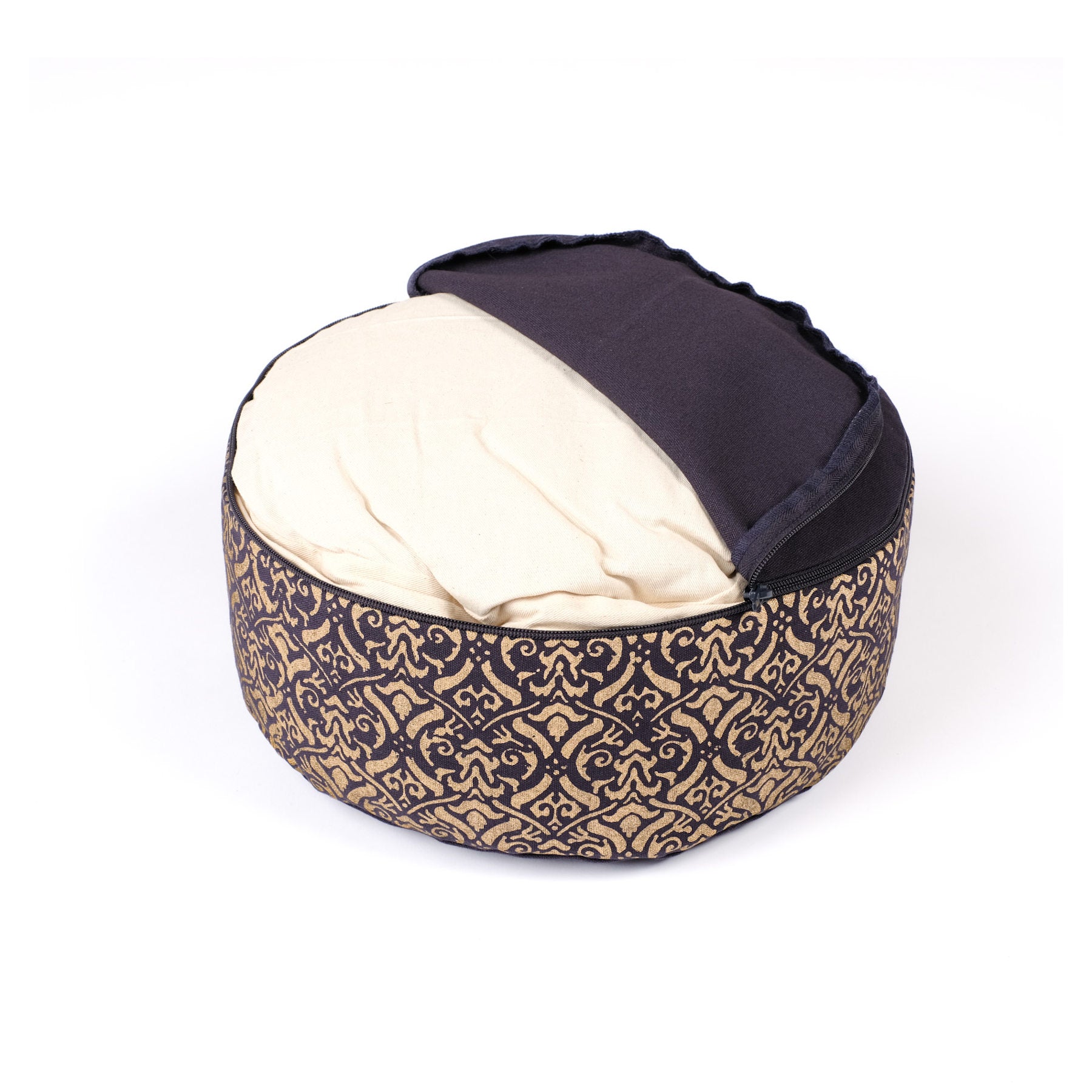 Coussin de méditation Taj Mahal coton bio bleu marine