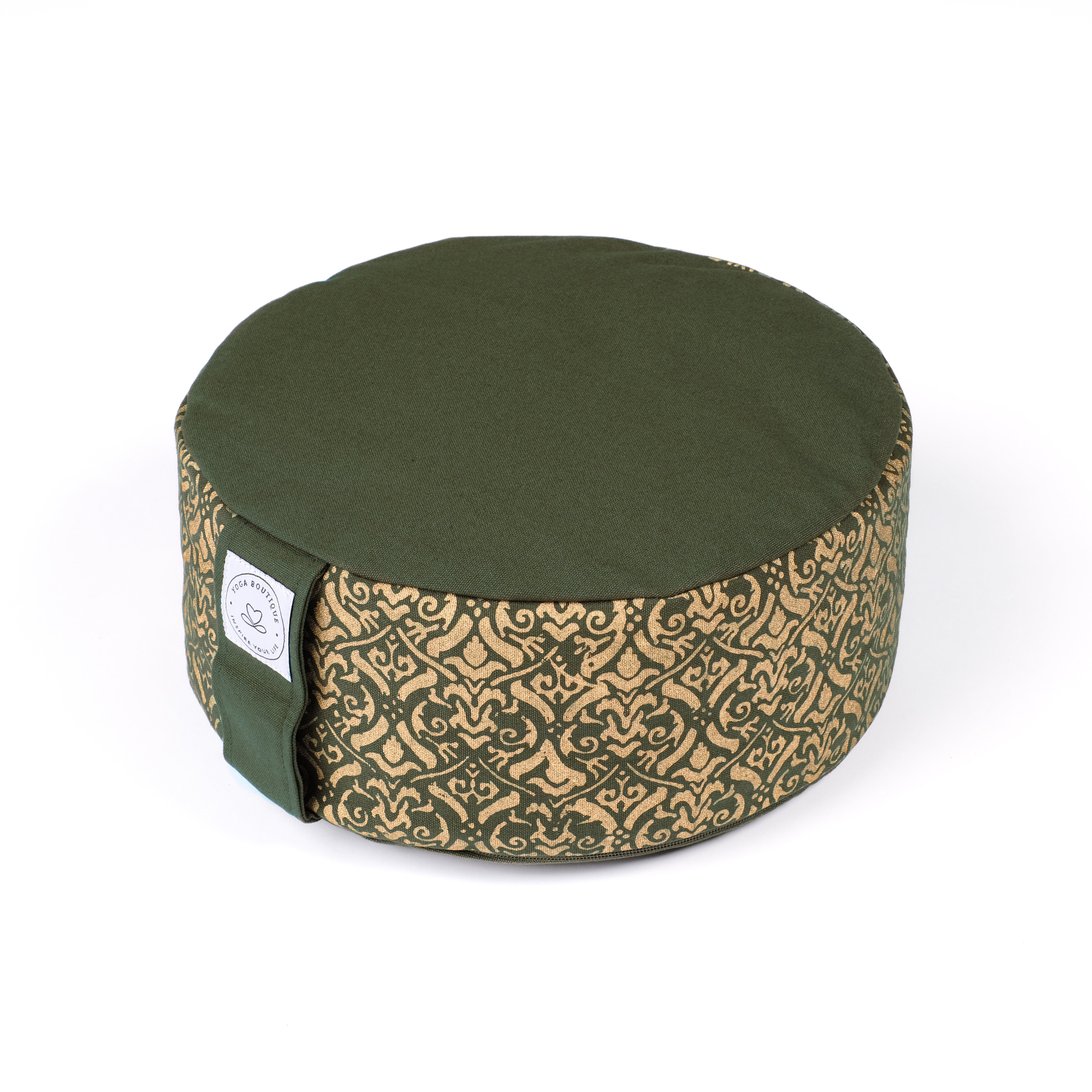 Coussin de méditation Taj Mahal coton bio vert olive
