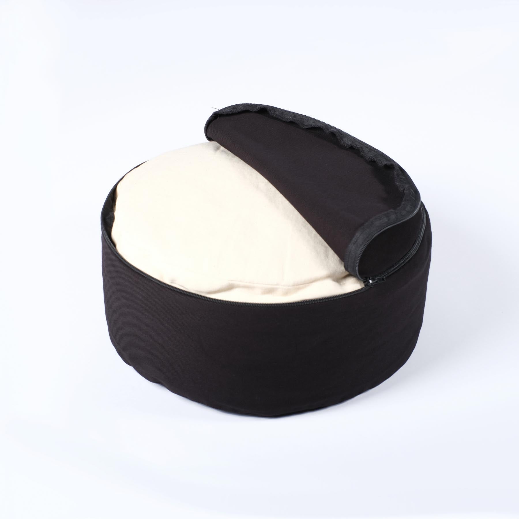 Coussin de méditation rond Lotus gold Print noir