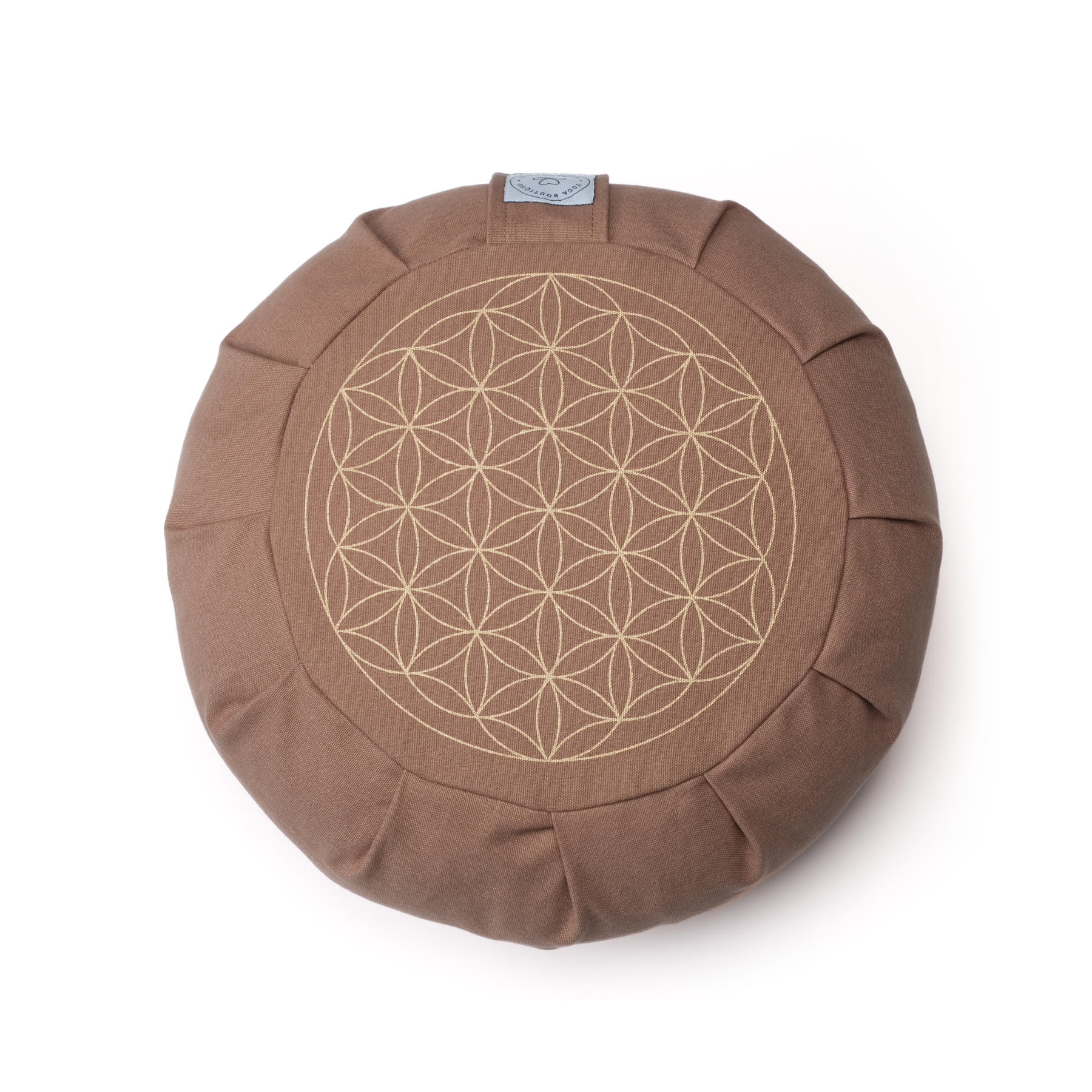 Coussin de méditation Zafu Fleur de vie brown-earth