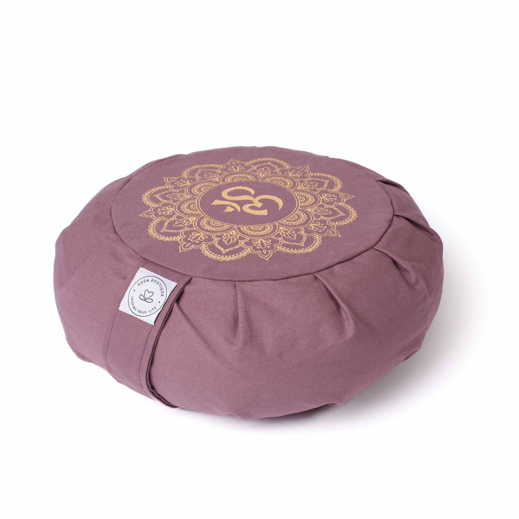 Coussin de méditation Zafu Mandala OM lavande
