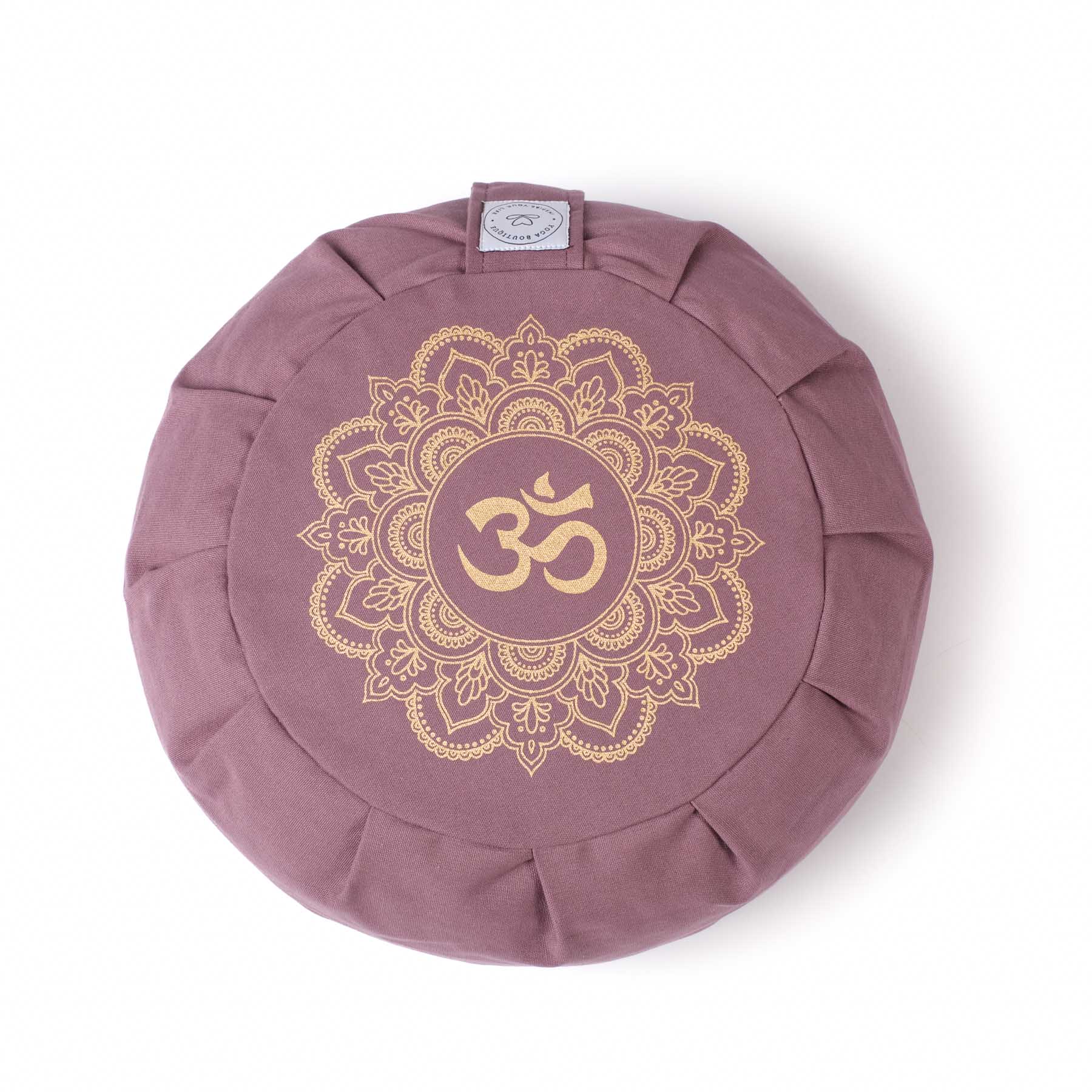 Coussin de méditation Zafu Mandala OM lavande