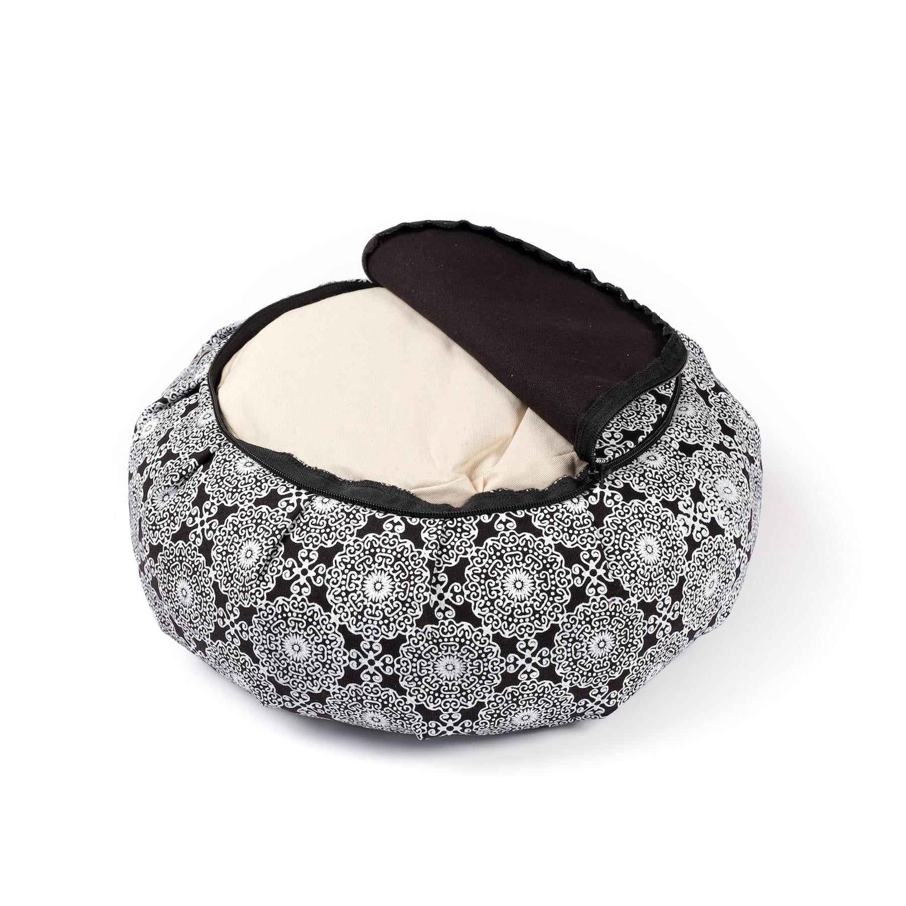 Coussin de méditation Zafu Indian Dream coton bio noir