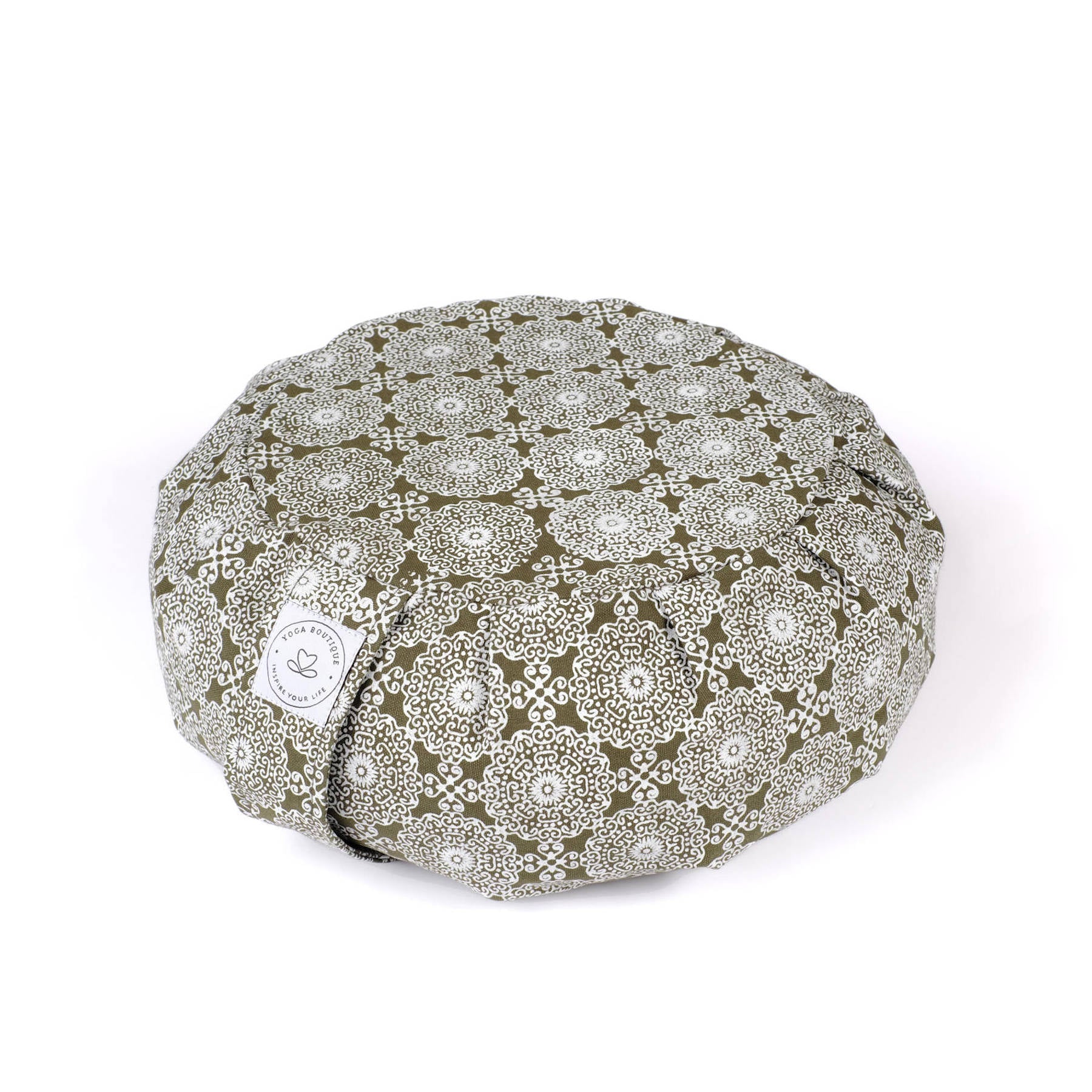 Coussin de méditation Zafu Indian Dream coton bio olive vert