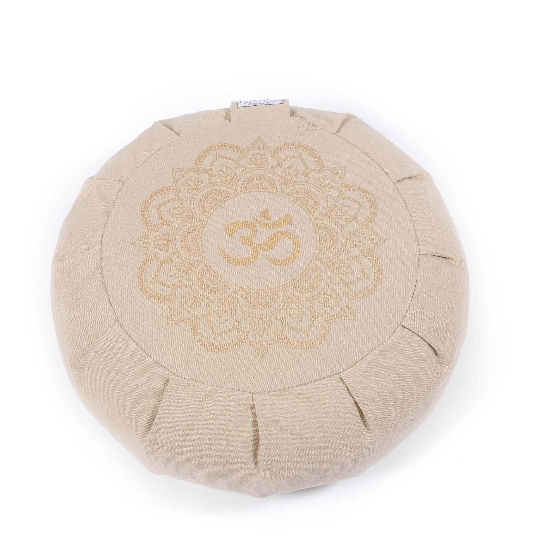 Coussin de méditation Zafu Mandala OM sable