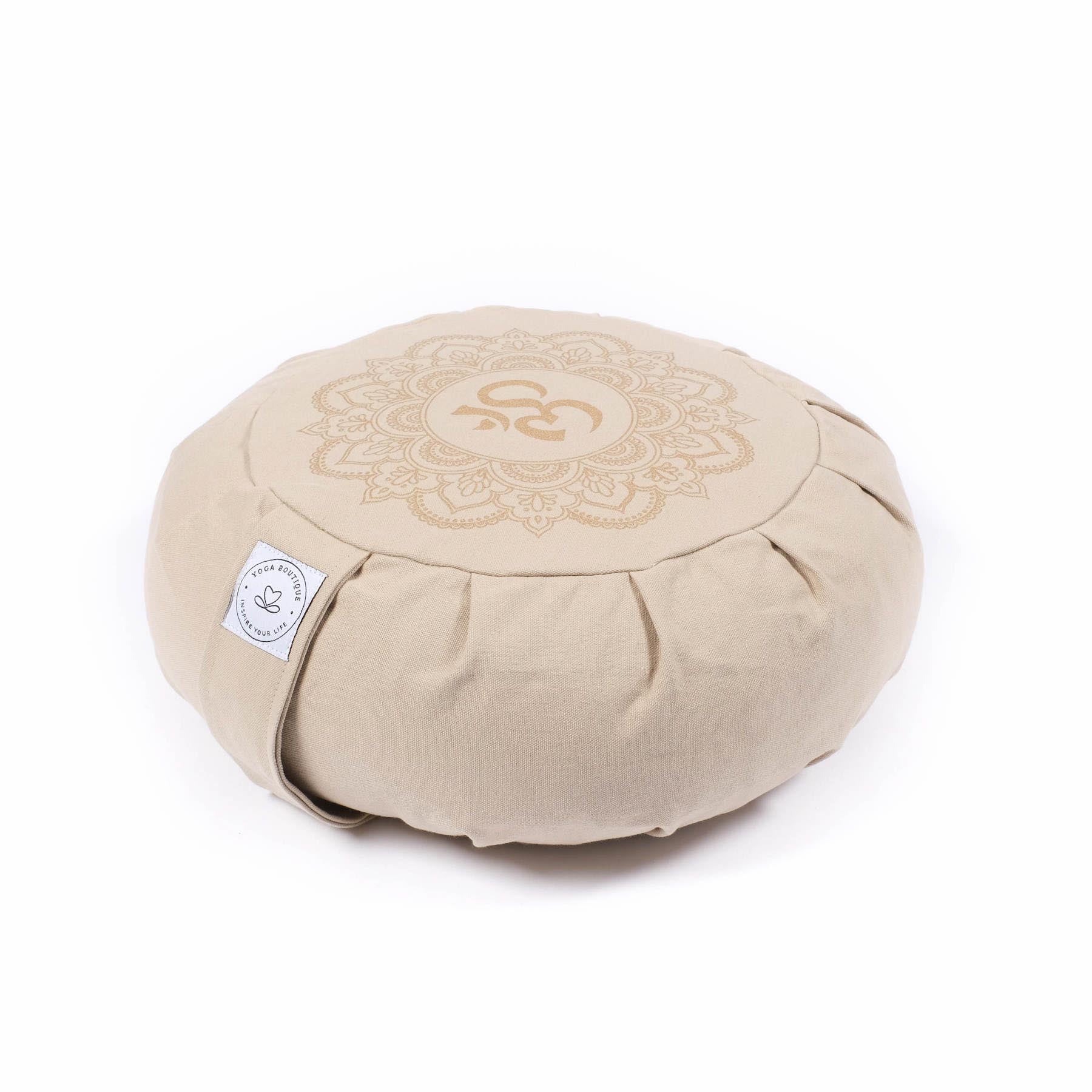 Coussin de méditation Zafu Mandala OM sable