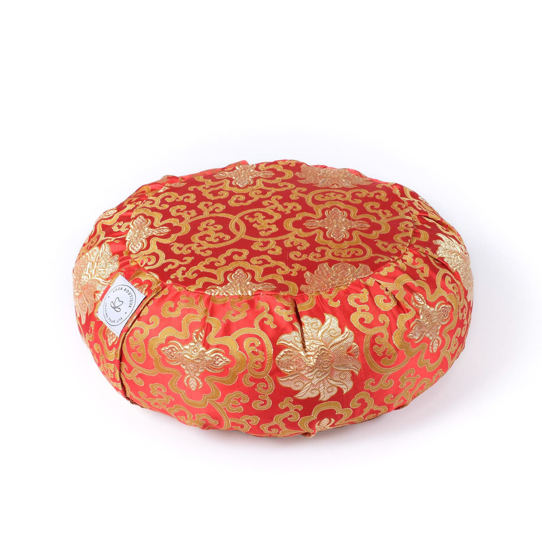 Coussin de méditation Zafu brocart rouge