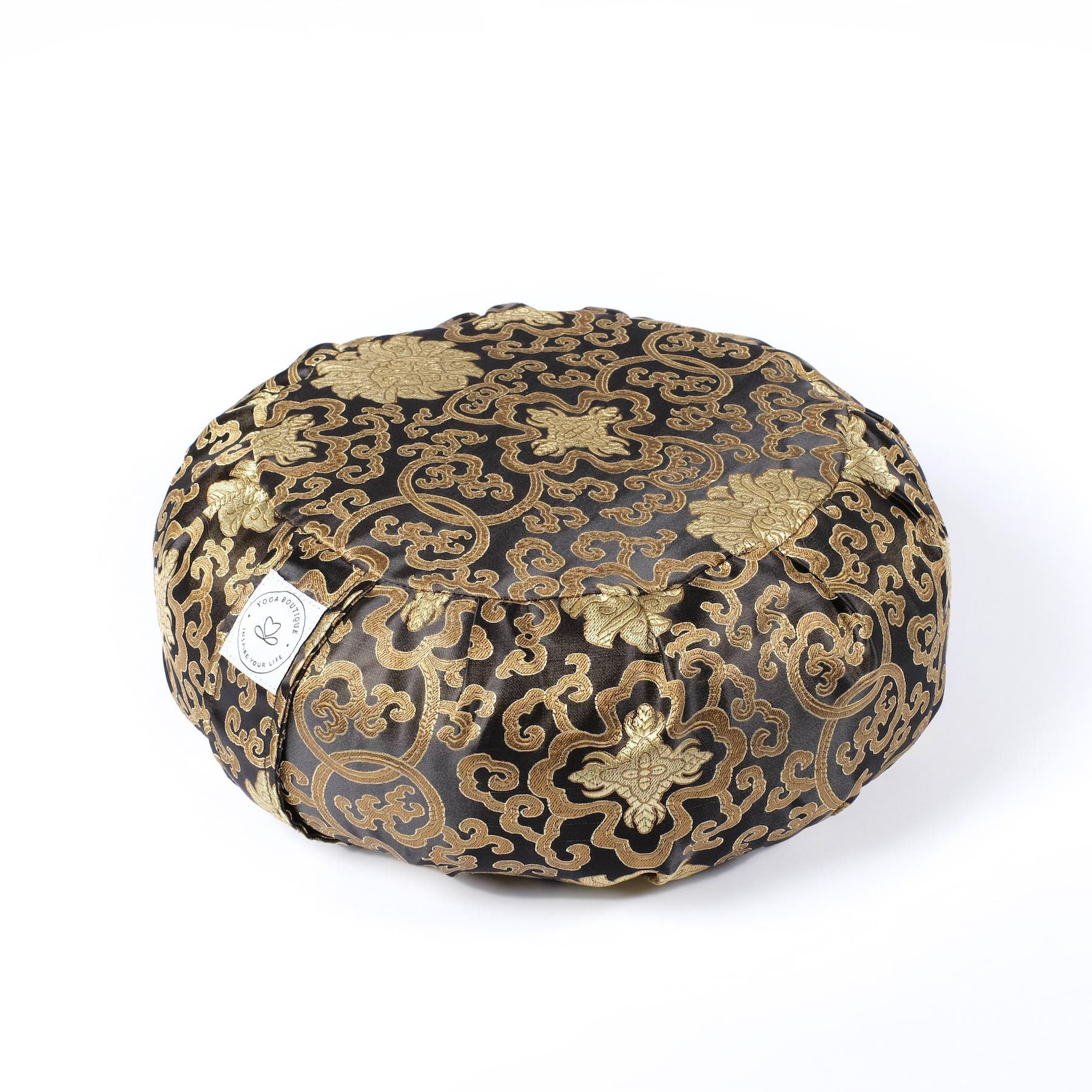 Coussin de méditation Zafu brocart noir