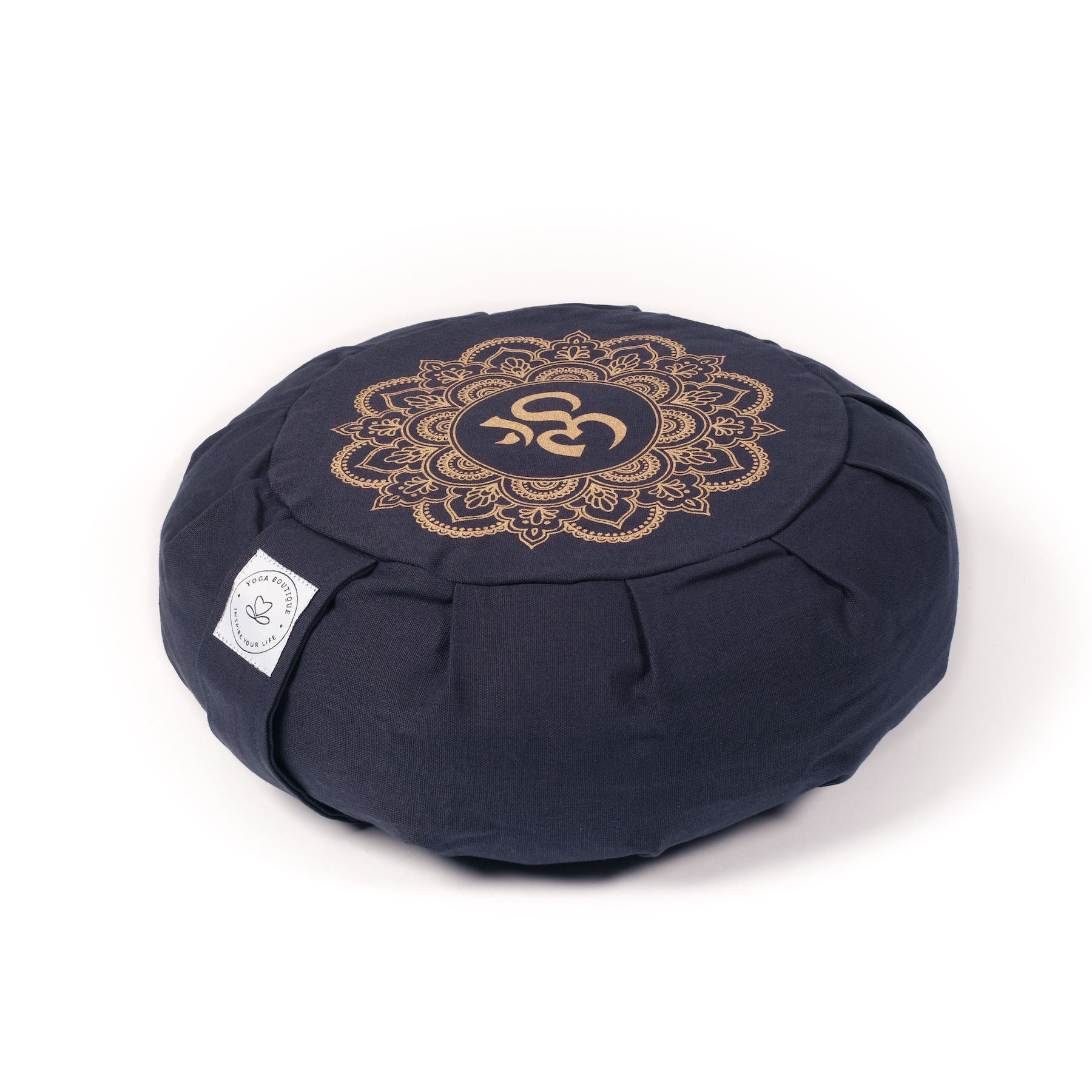 Coussin de méditation Zafu Mandala OM navy