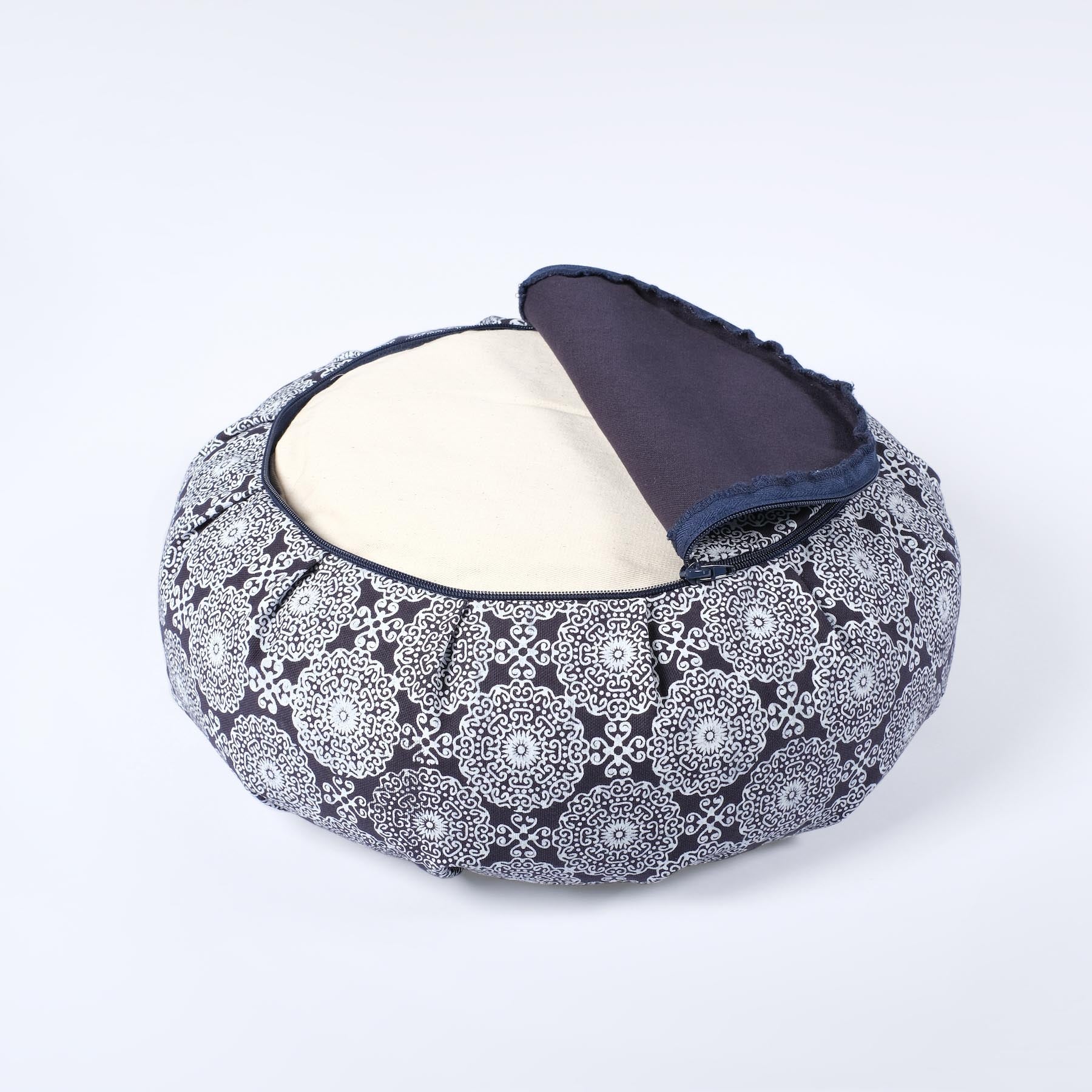 Coussin de méditation Zafu Indian Dream bleu marine