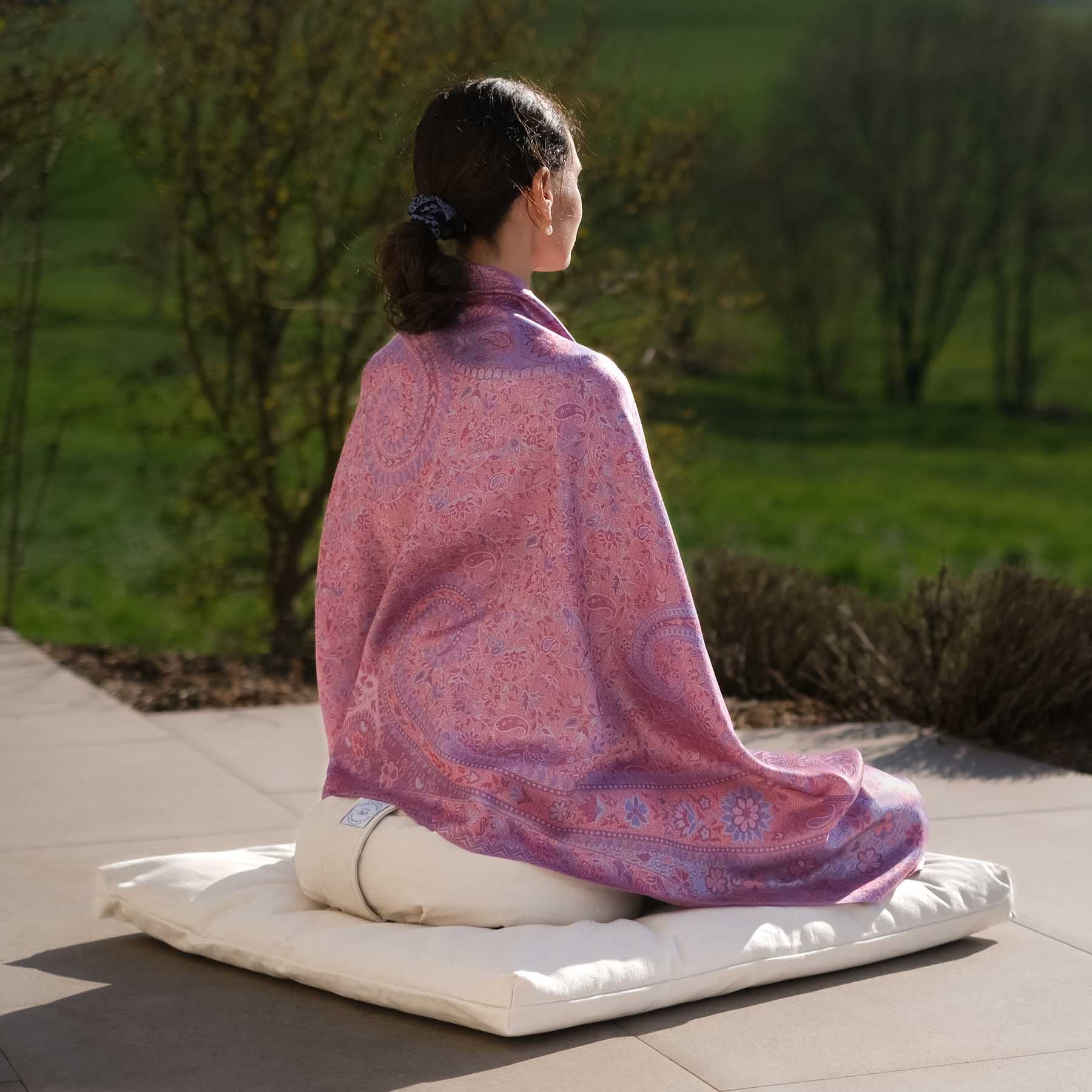 Tapis de méditation Zabuton Tapis de méditation coton blanc naturel