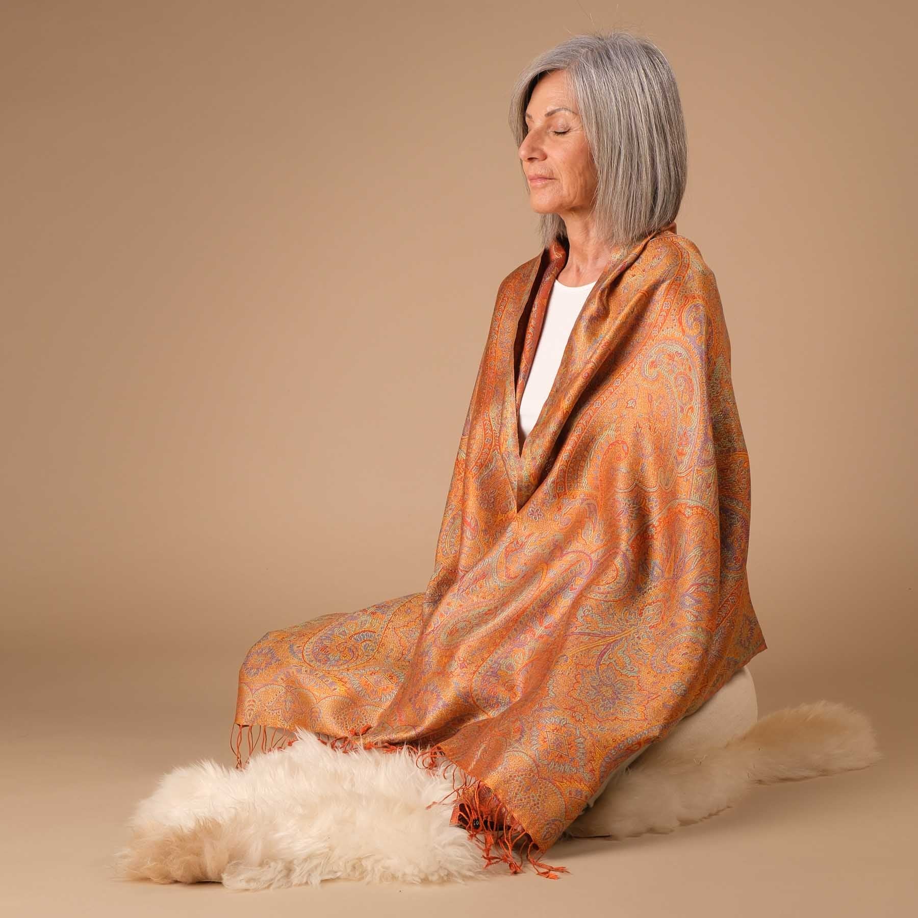 Châle de méditation soie Aurora