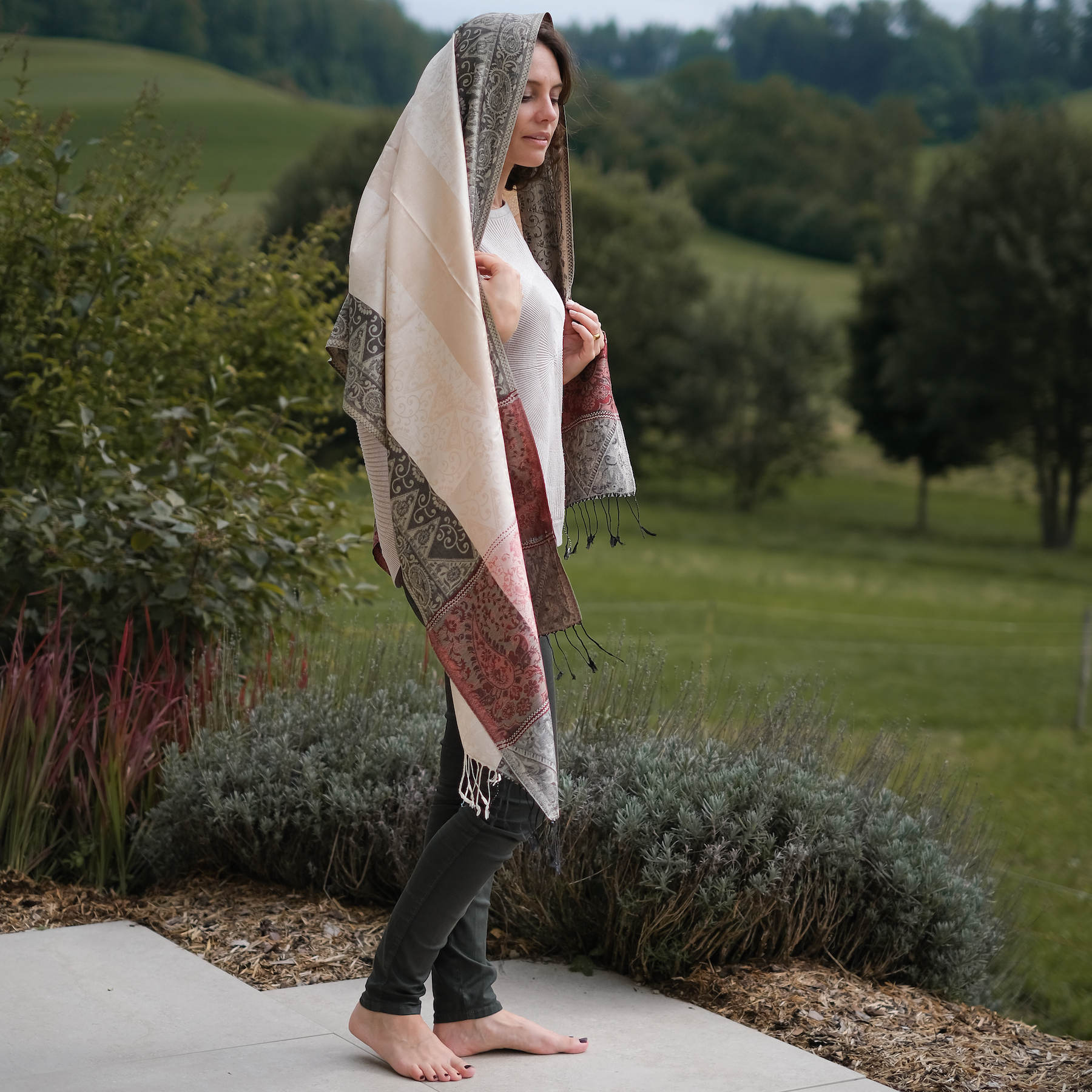 Châle de méditation soie Jaipur