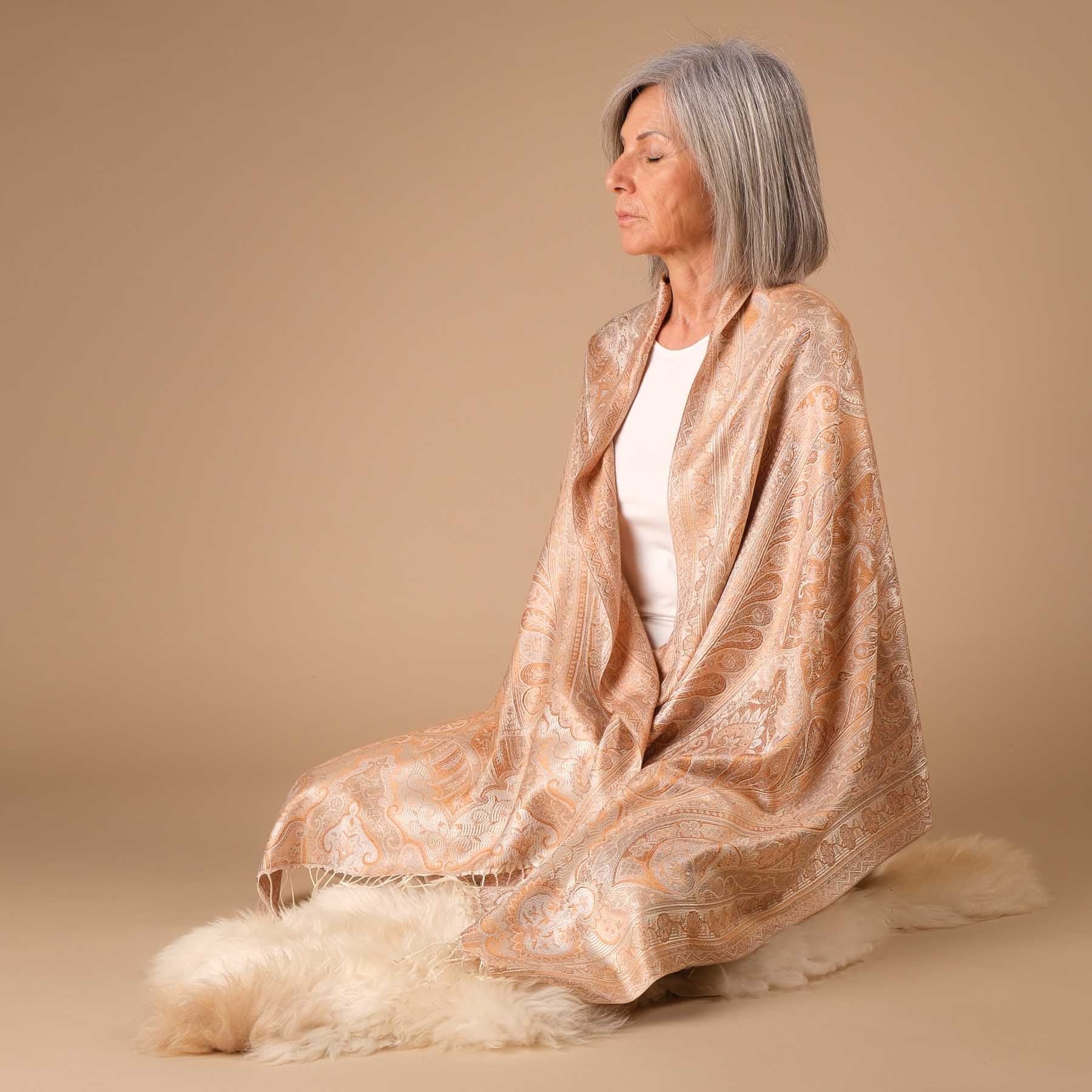 Châle de méditation soie Sahara