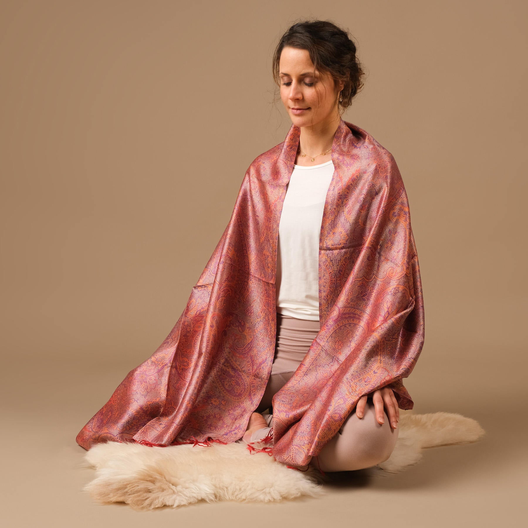 Châle de méditation 100% soie (Mulberry) Serena