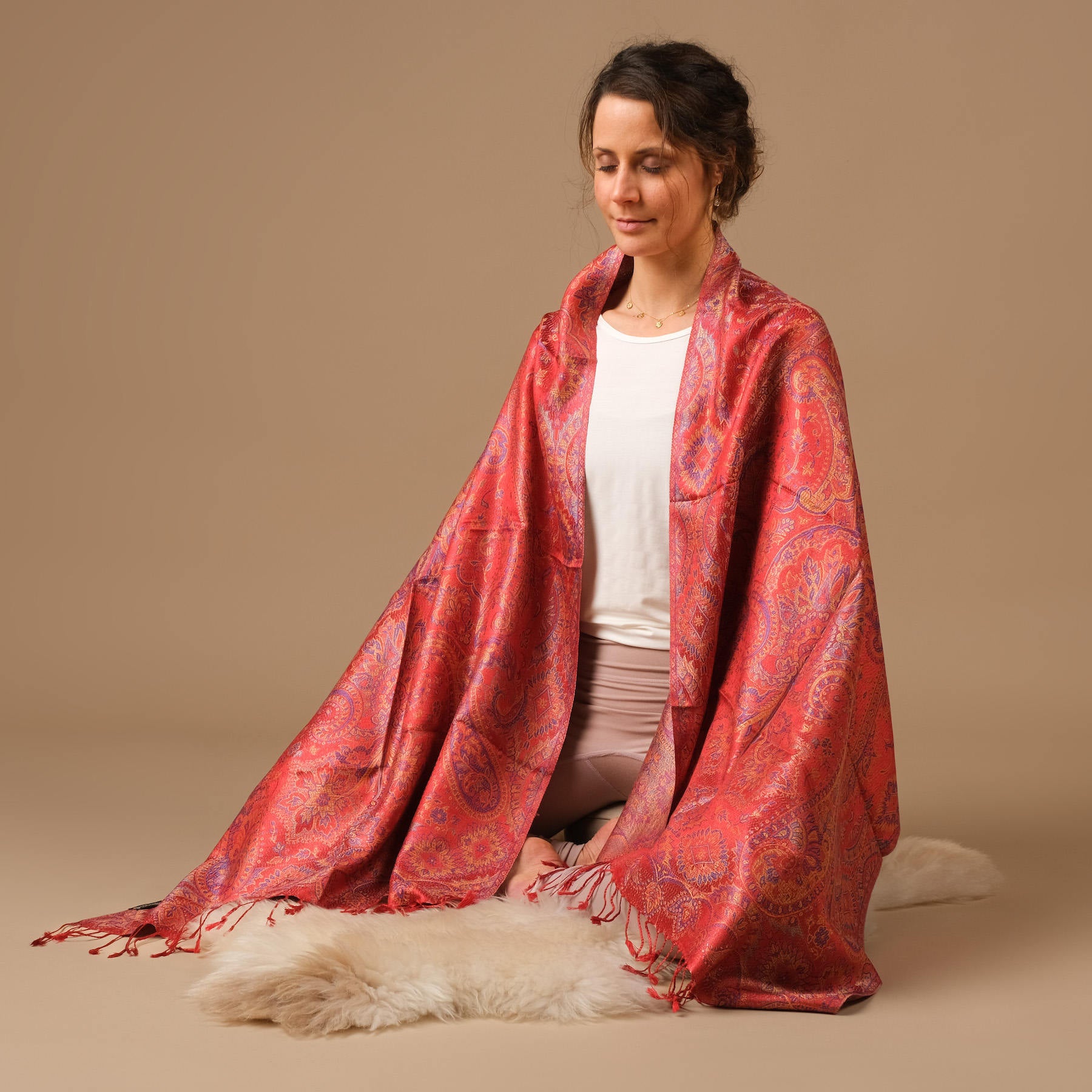 Châle de méditation 100% soie (Mulberry) Serena