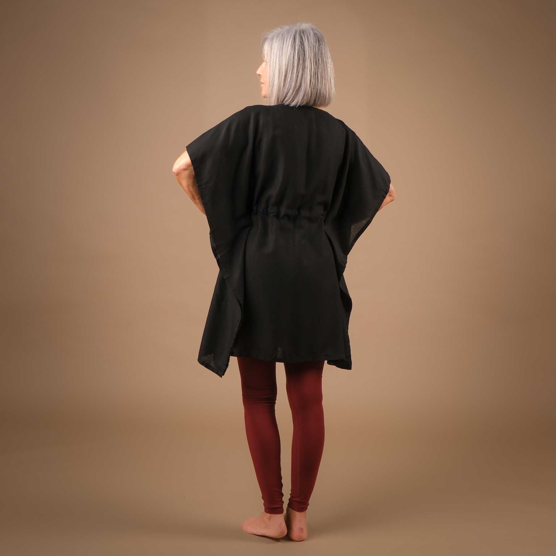 Tunique yoga d'été en coton noir