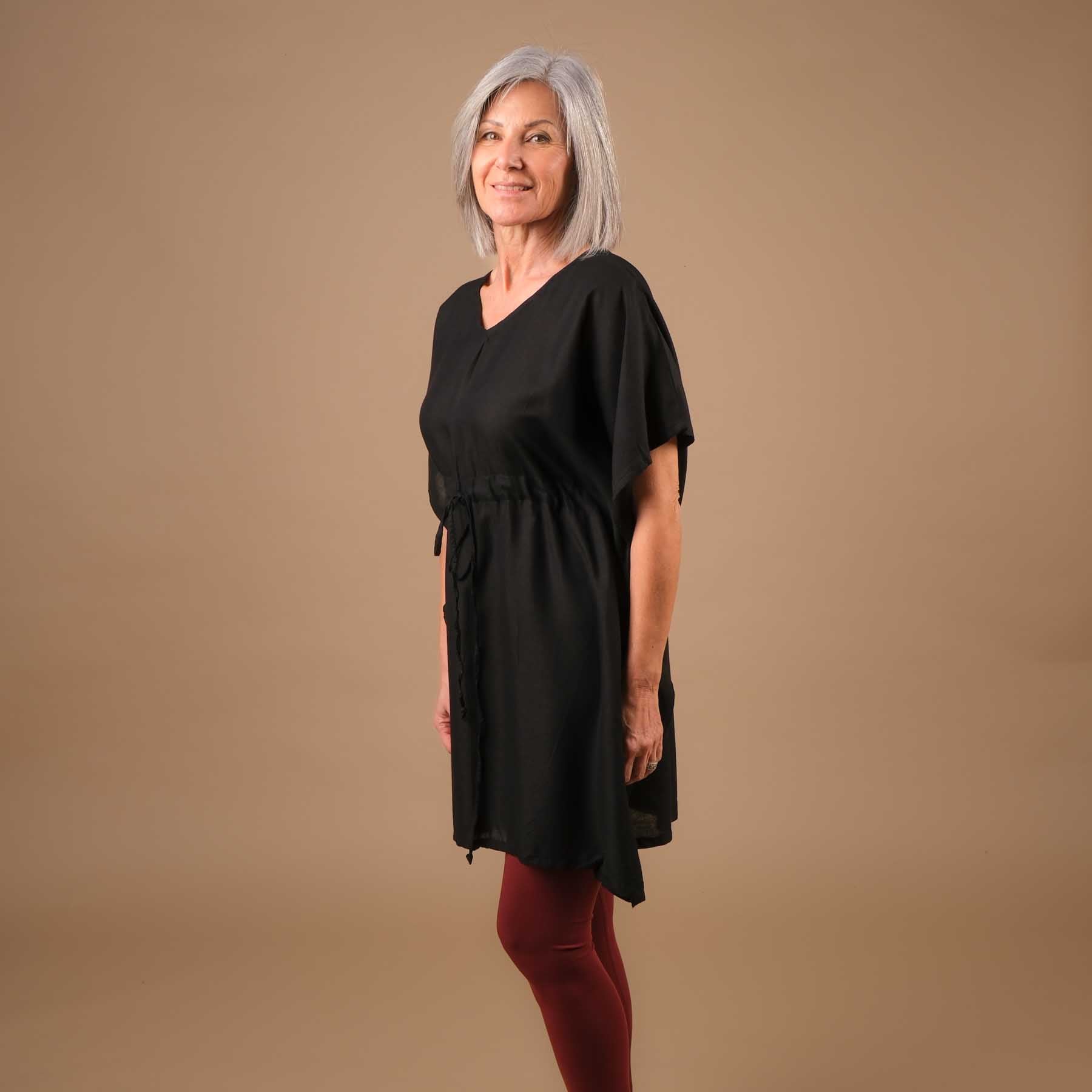 Tunique yoga d'été en coton noir