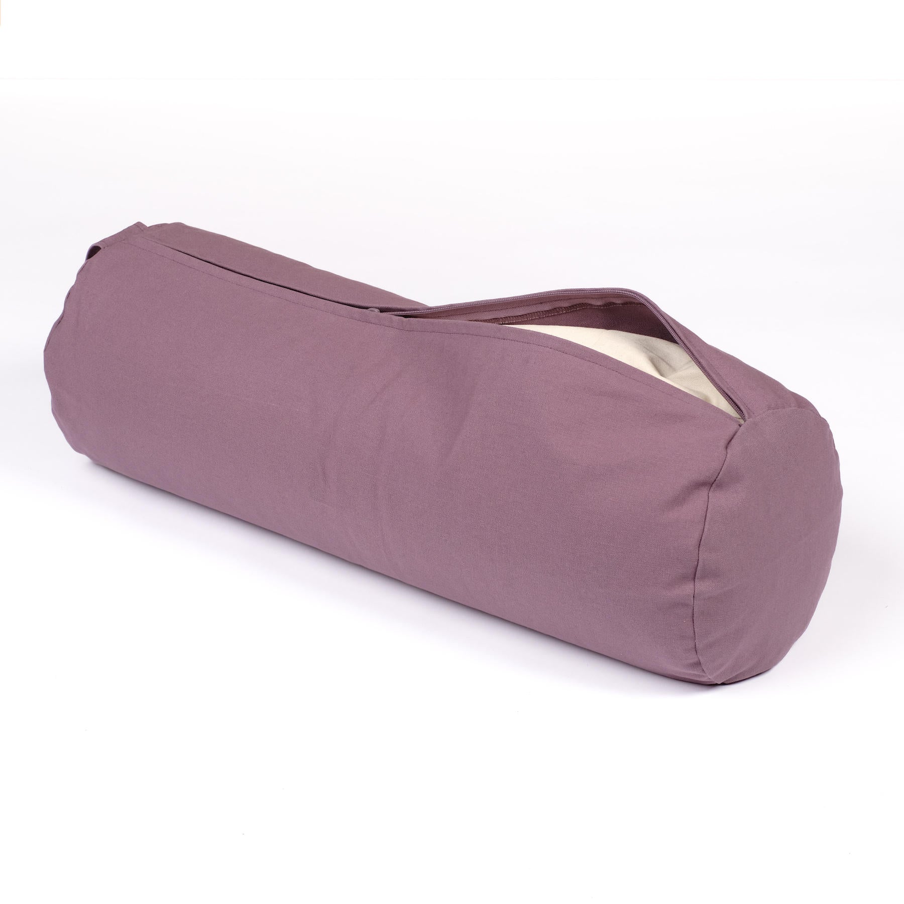 Bolster de yoga en coton uni lavande