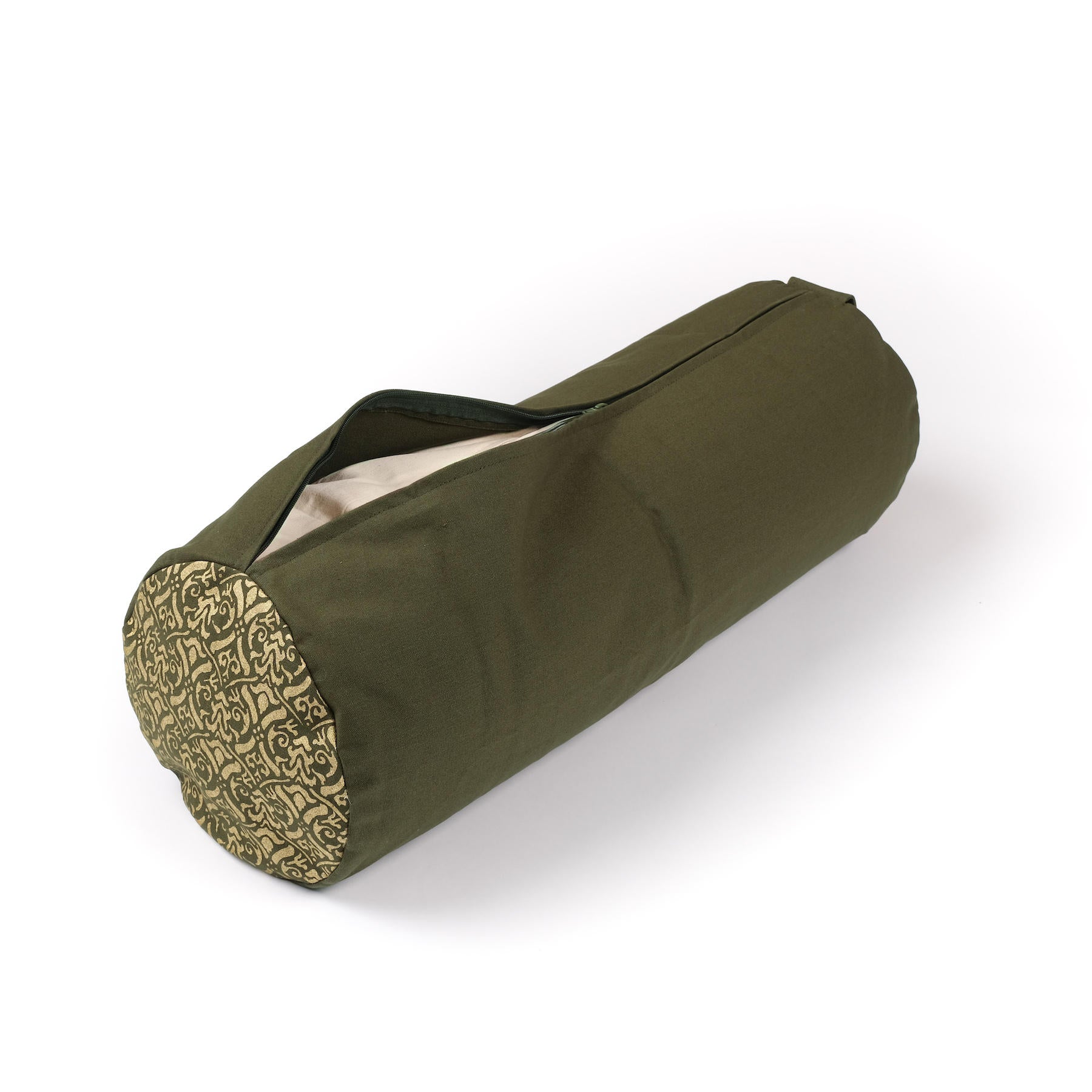 Coussin de yoga Taj Mahal en coton bio vert olive