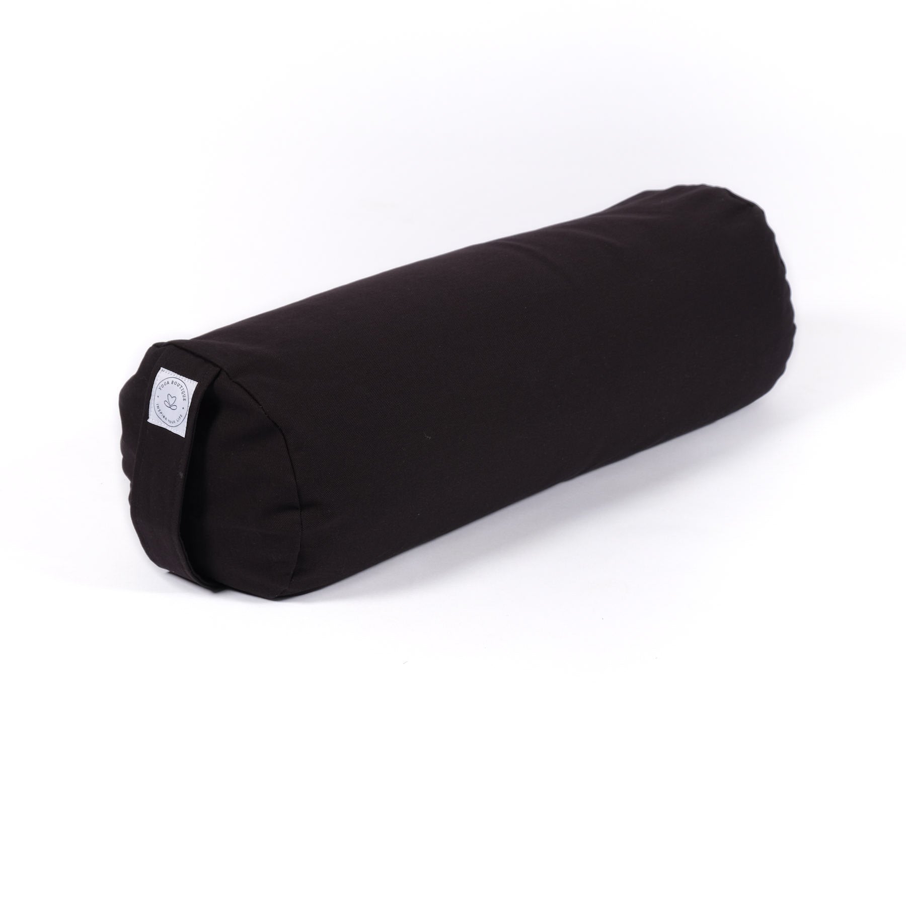 Bolster de yoga en coton uni noir