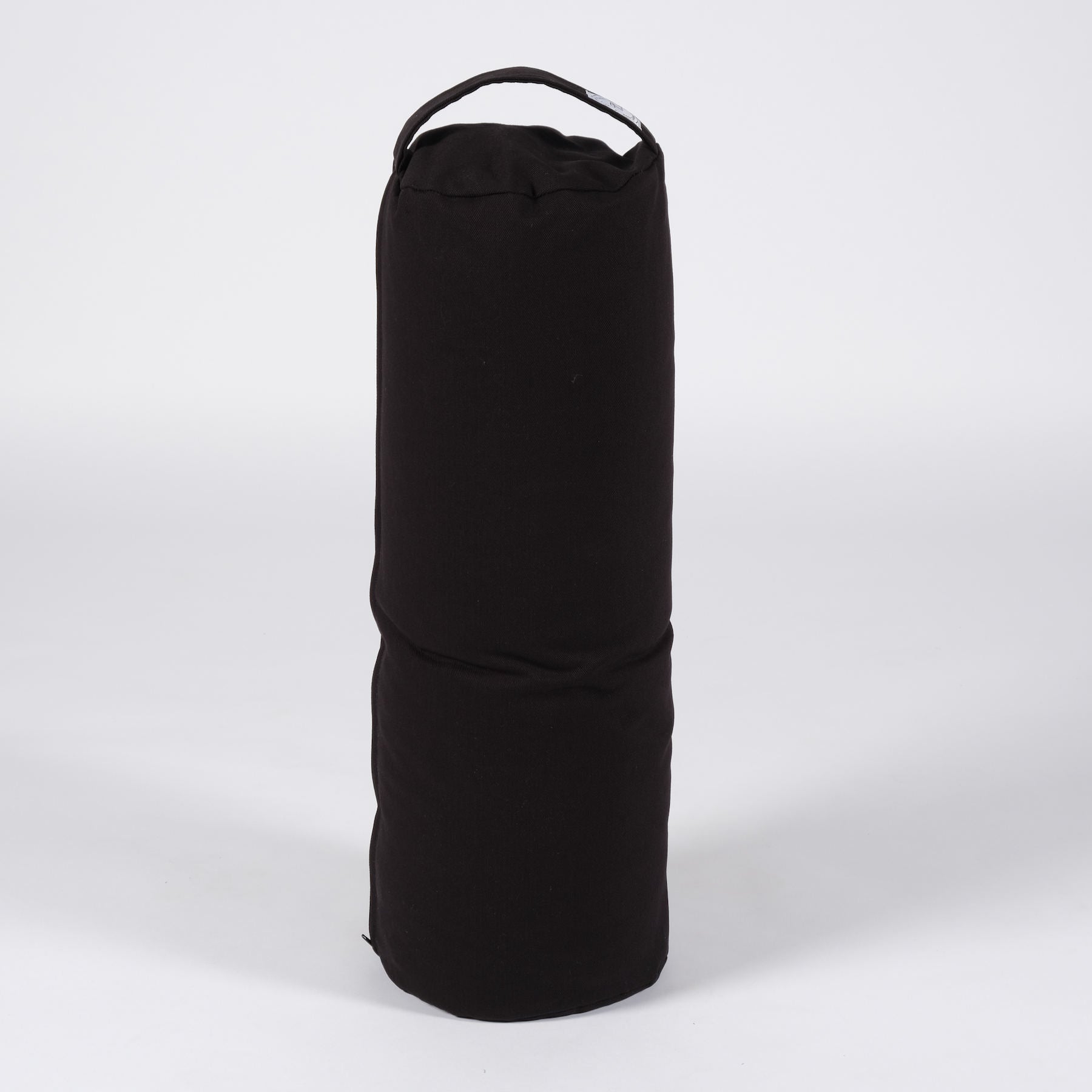 Bolster de yoga en coton uni noir