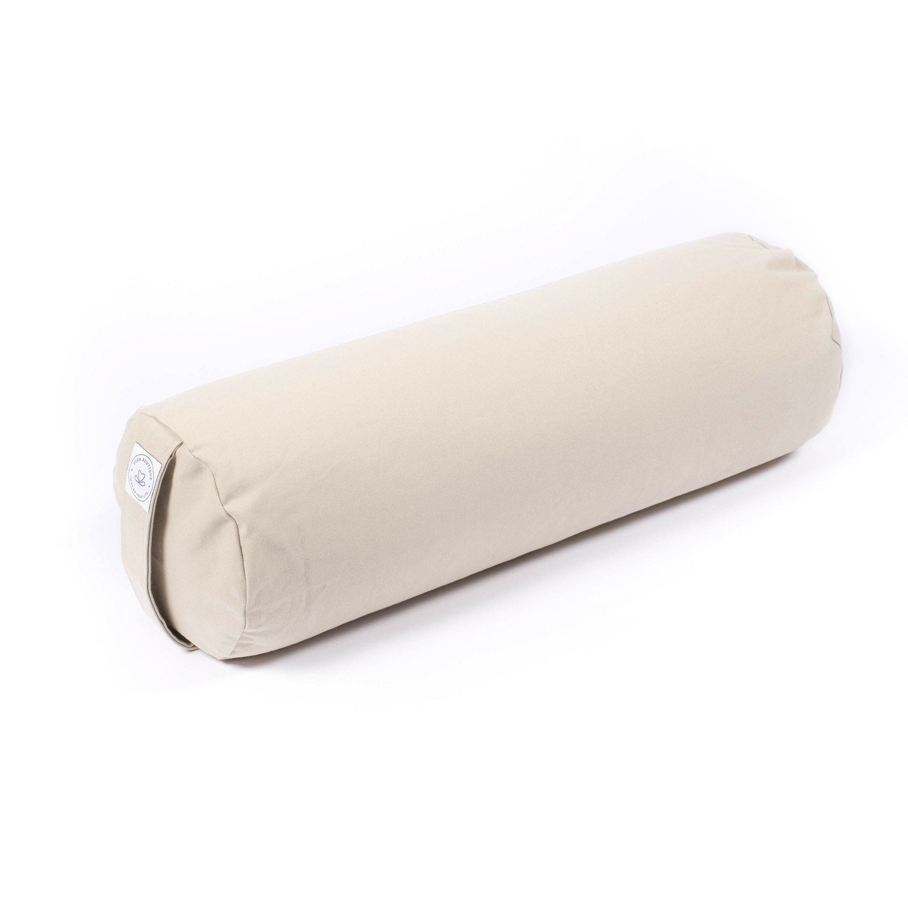 Bolster de yoga en coton uni blanc naturel
