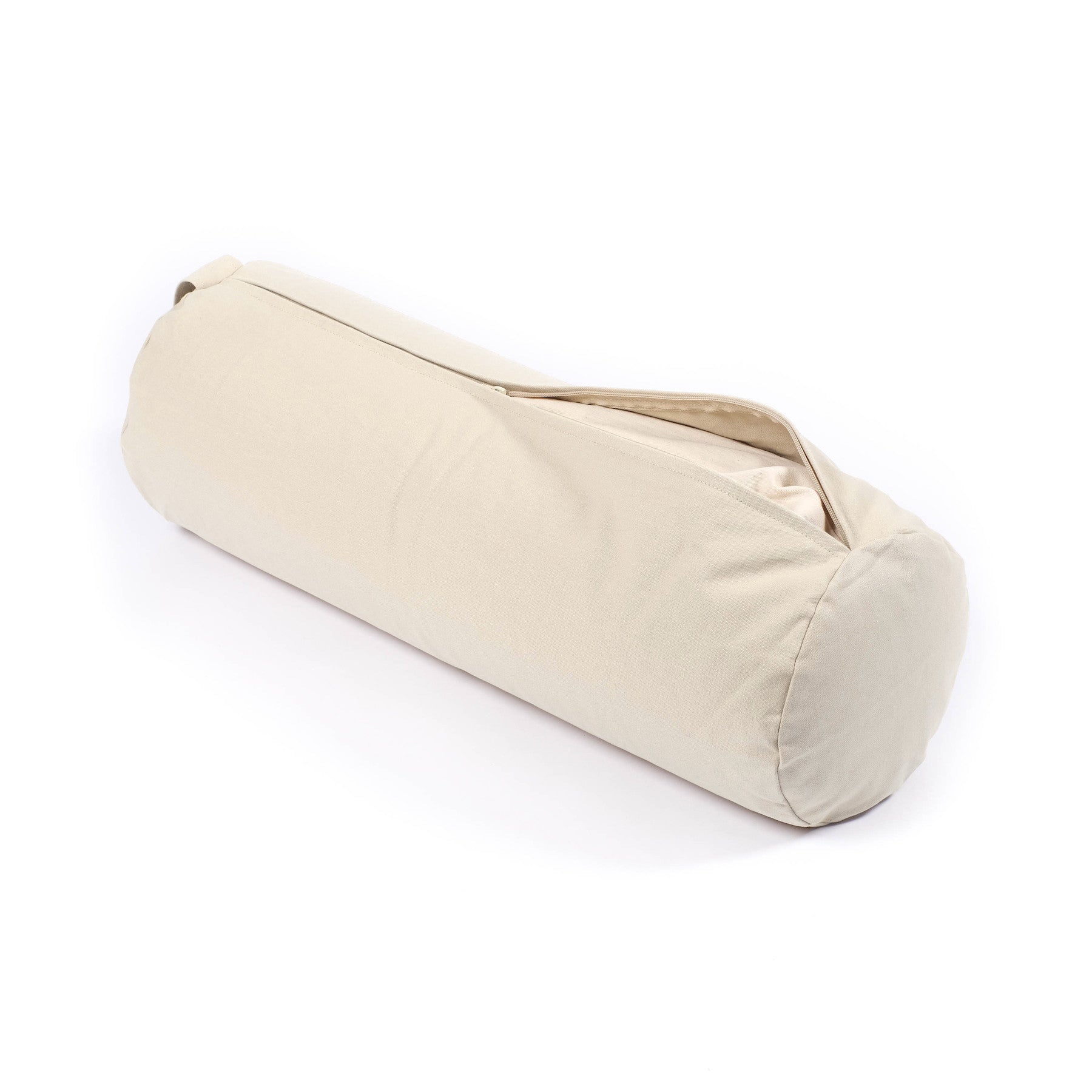 Bolster de yoga en coton uni blanc naturel