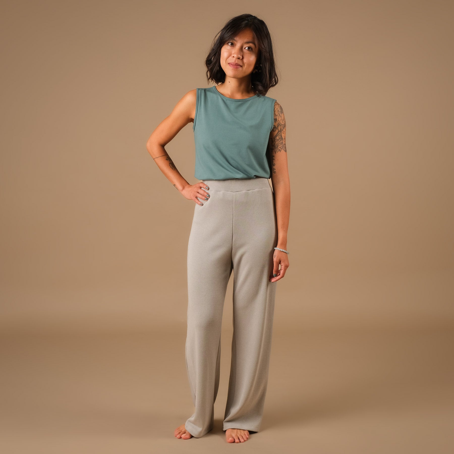 Yoga Culotte pantalon large Cosy Swiss made gris
