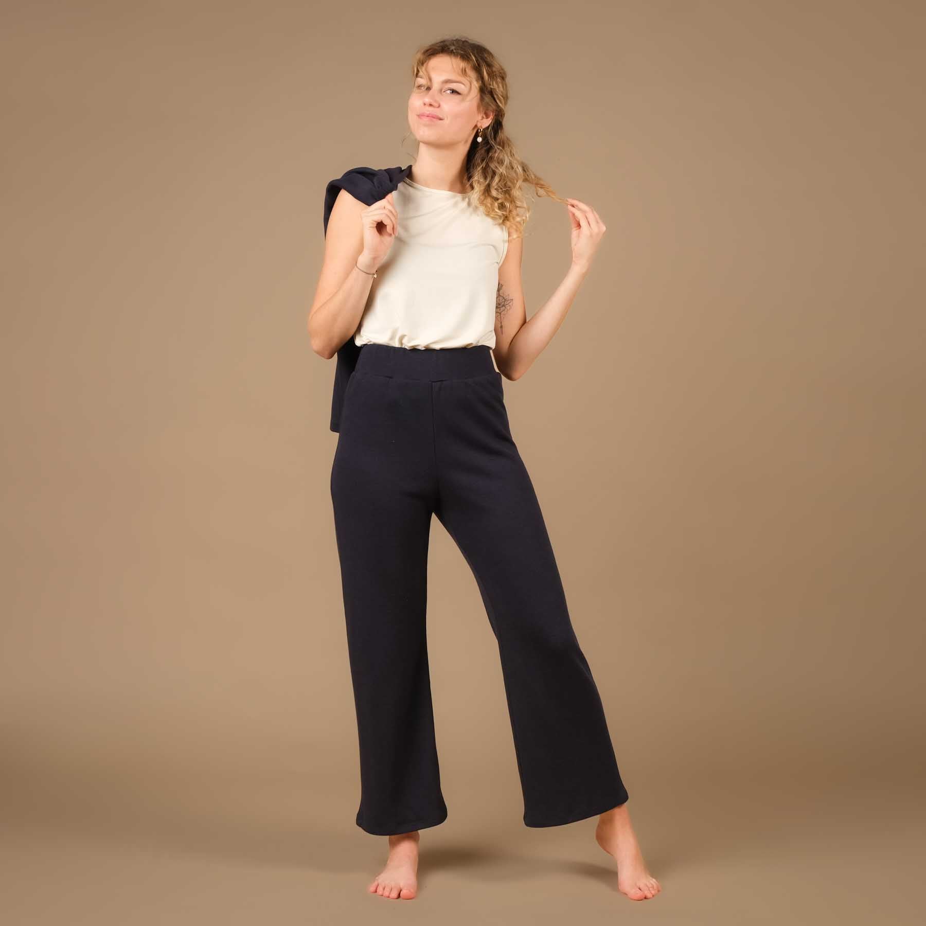 Yoga Culotte pantalon large Cosy navy