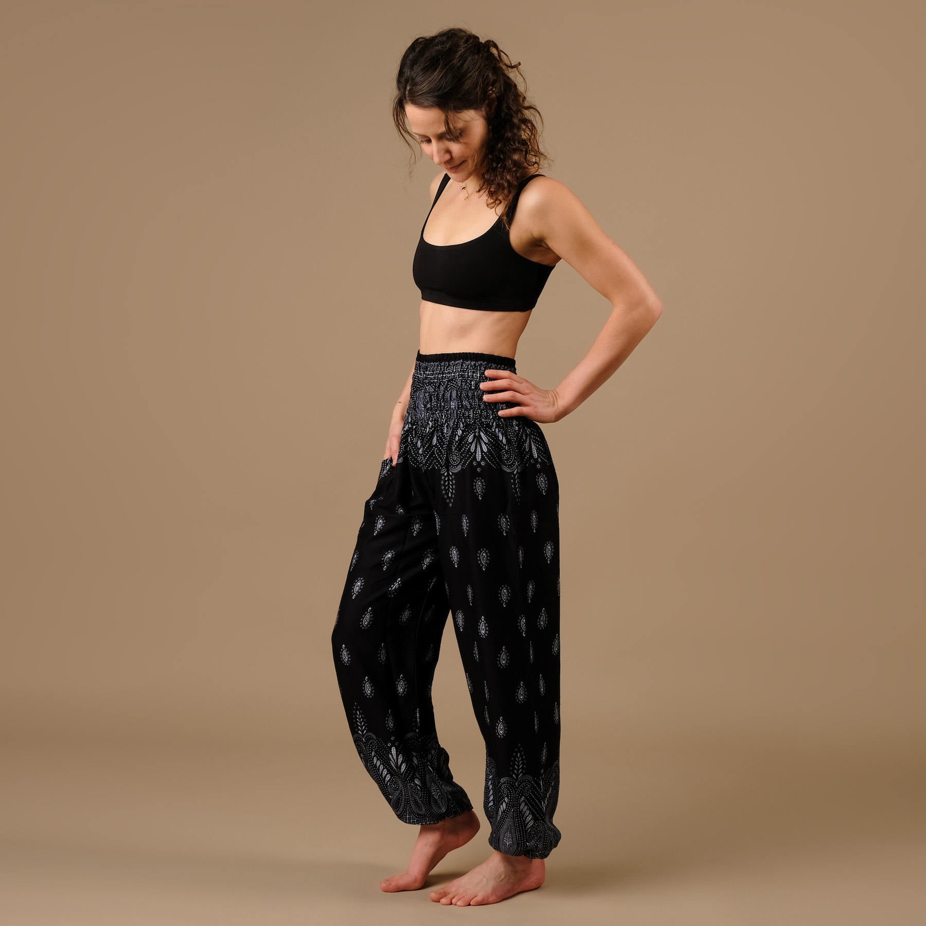 Pantalon de yoga harem Bliss noir