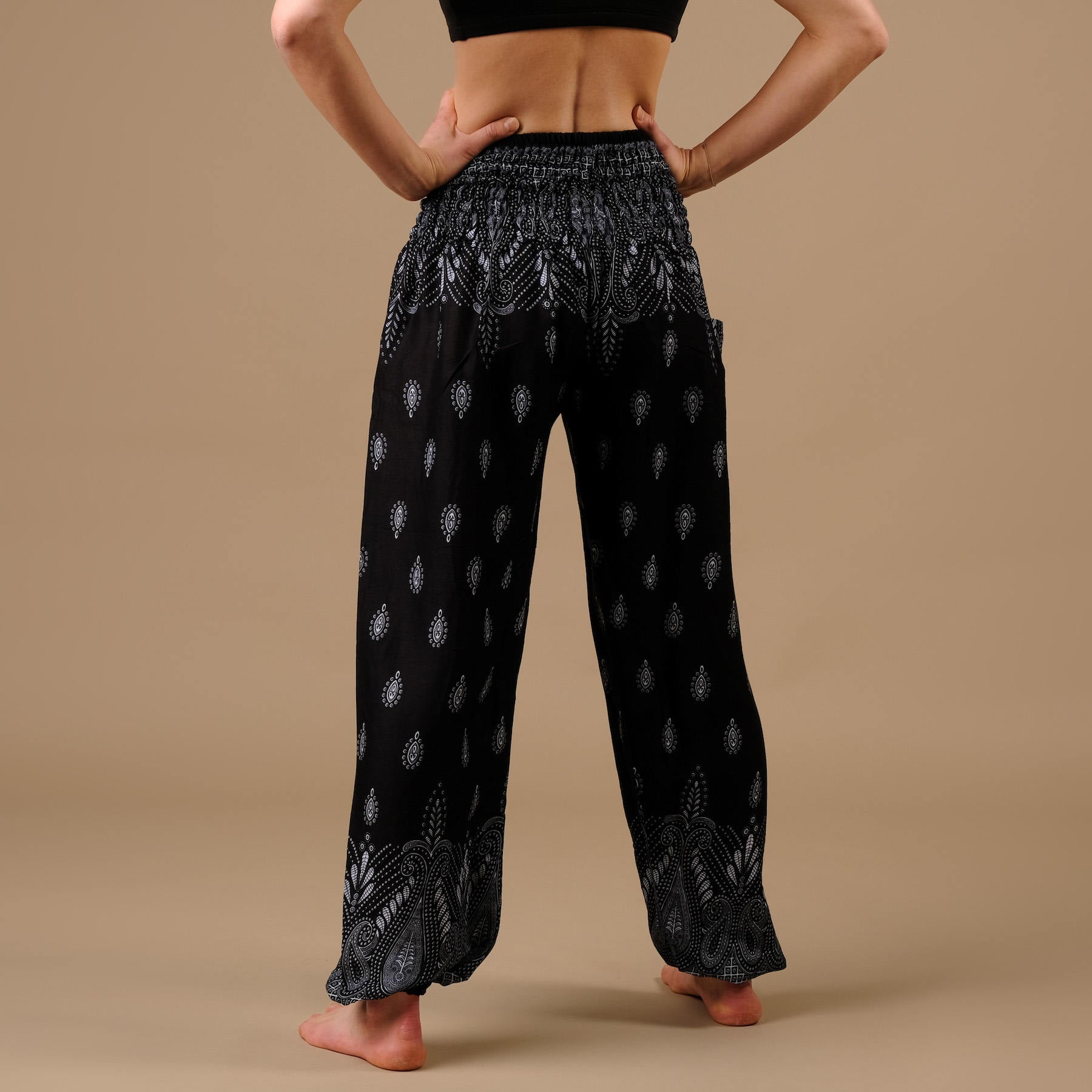 Pantalon de yoga harem Bliss noir