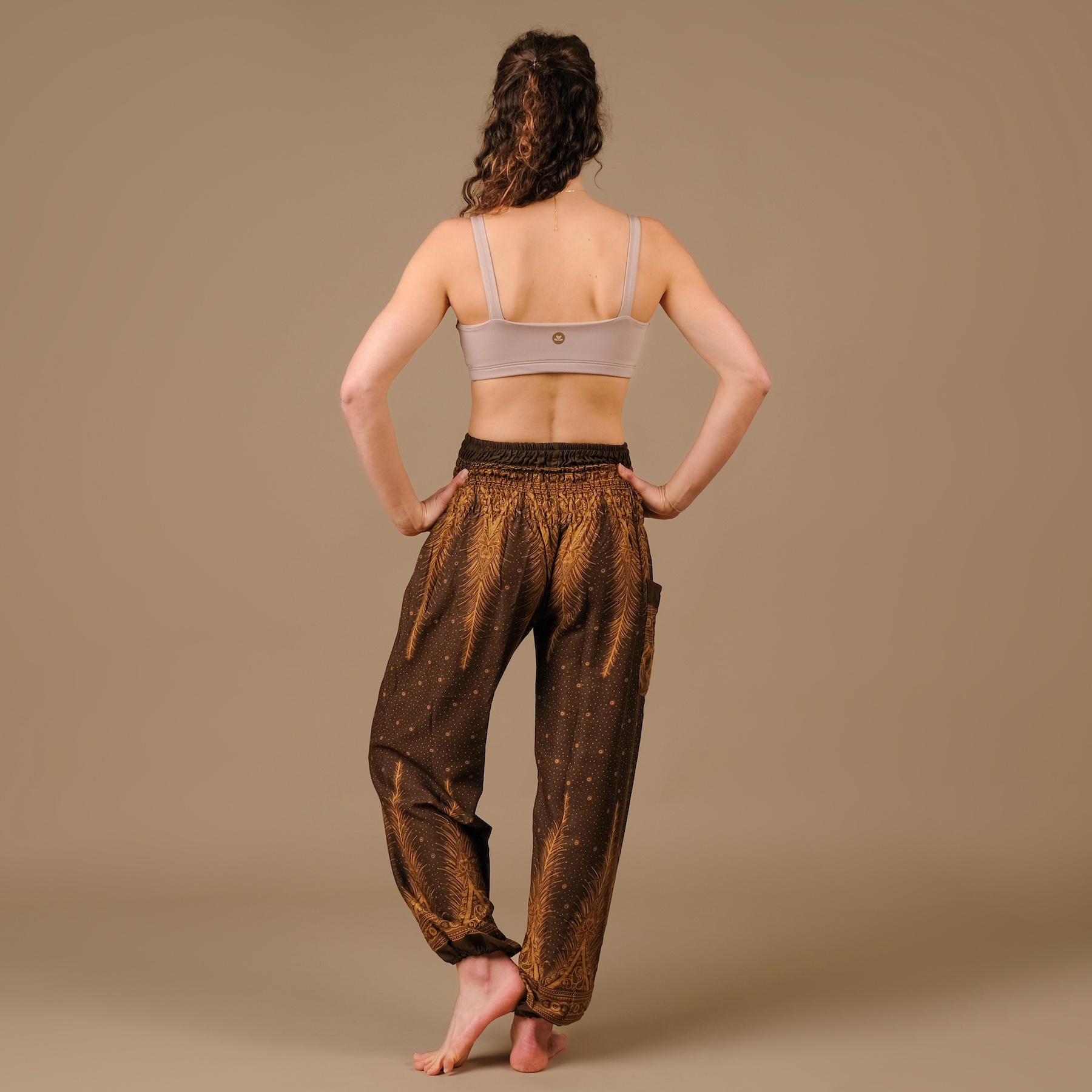 Harem, sarouel pour le yoga et les loisirs Bohemian brun