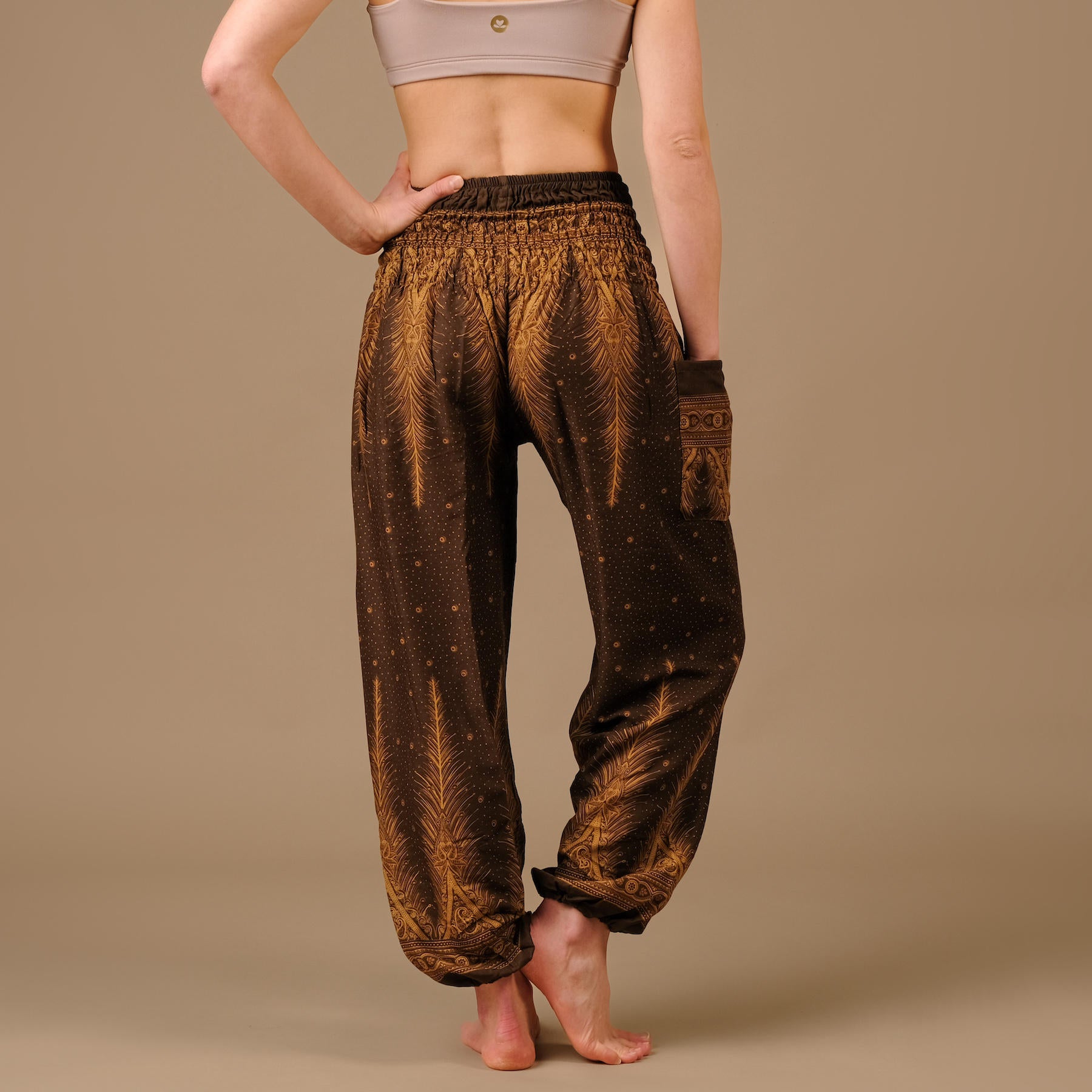 Harem, sarouel pour le yoga et les loisirs Bohemian brun